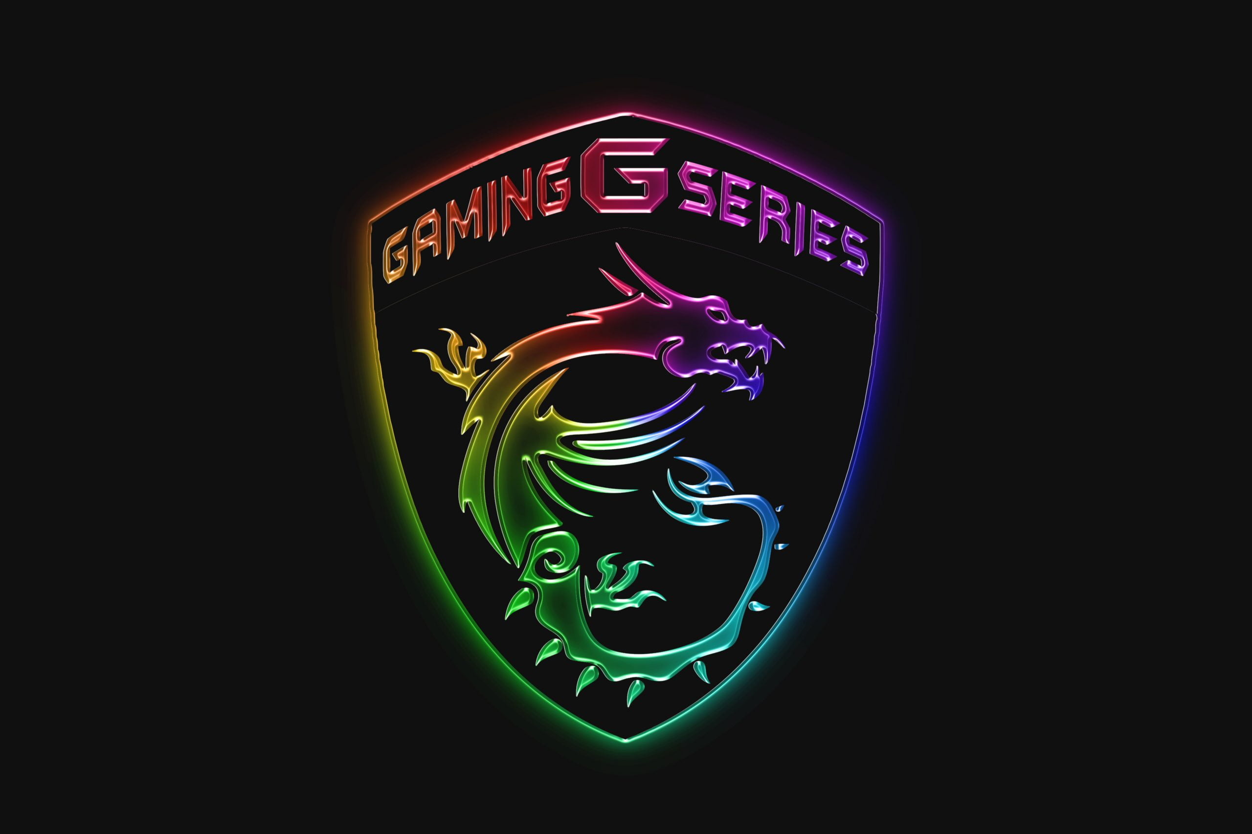 MSI Gaming dragon emblem, GAMING G SERIES, RGB neon glow, HD Desktop wallpaper