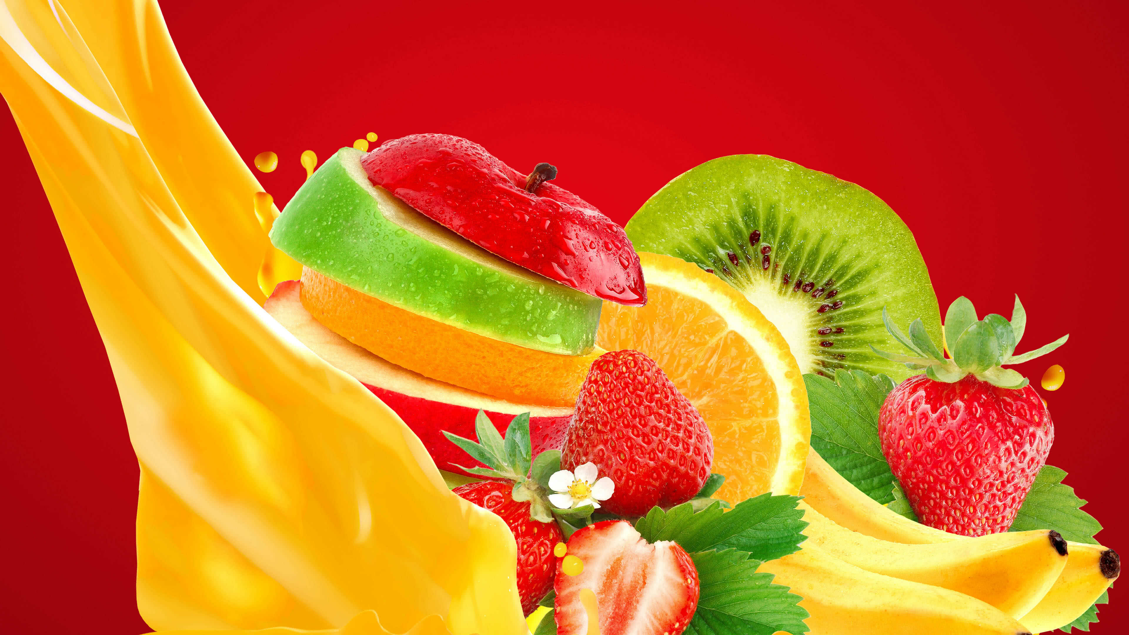 Mixed fruits, Rainbow wallpapers, Tropical freshness, Juicy explosion, 3840x2160 4K Desktop