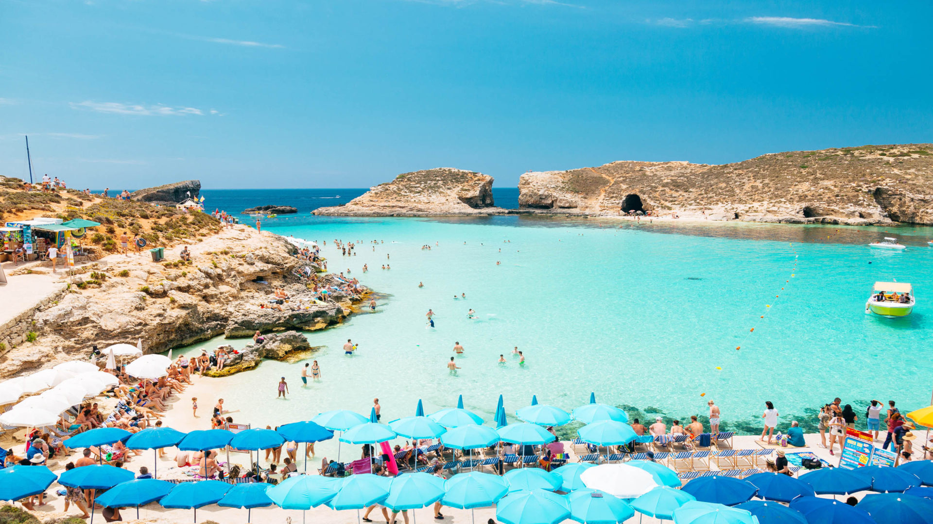 Comino Island, Blue Lagoon, Golden Bay, Beach, 1920x1080 Full HD Desktop