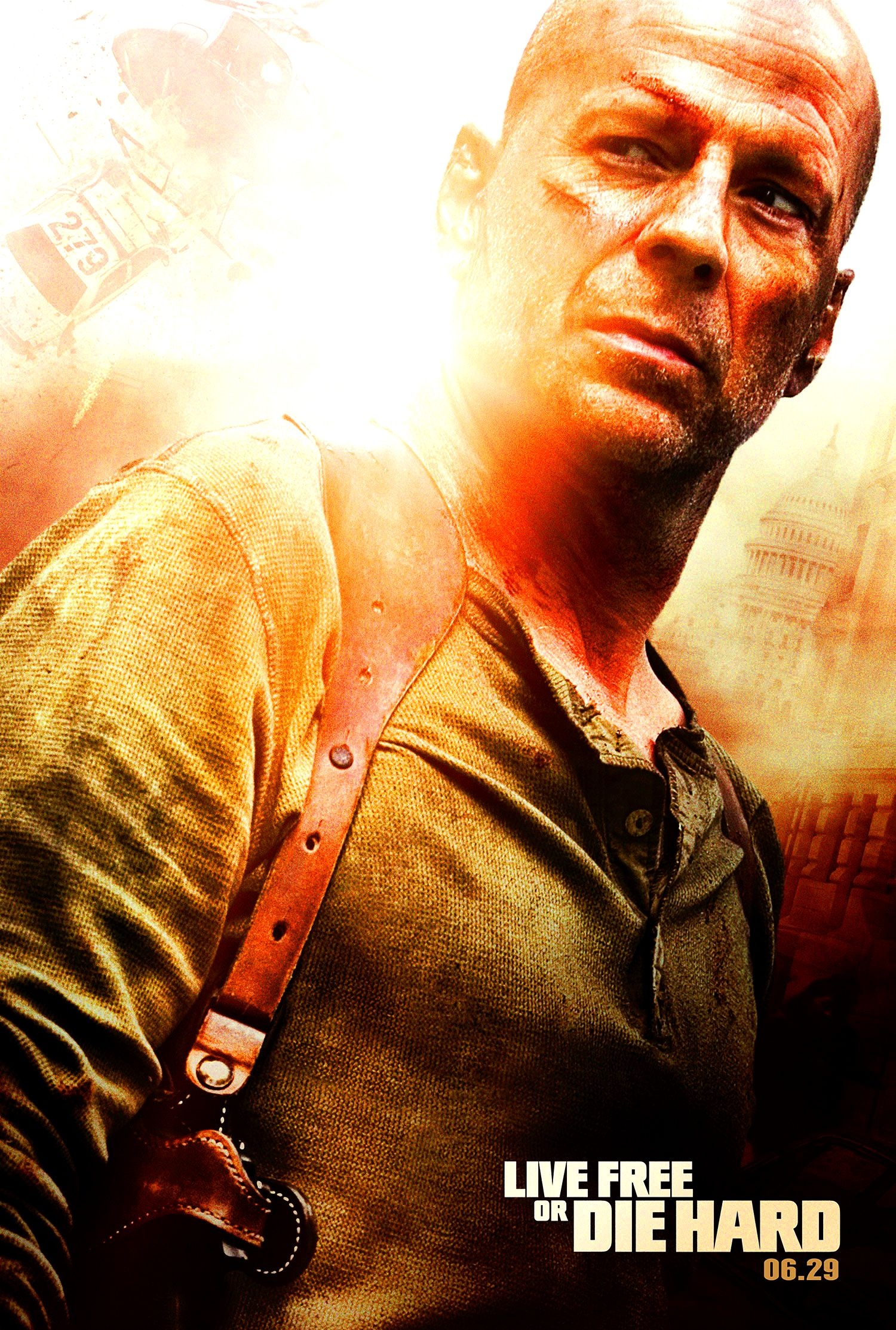 Live Free or Die Hard, Epic Die Hard installment, Pulse-pounding action, Explosive scenes, 1500x2230 HD Phone