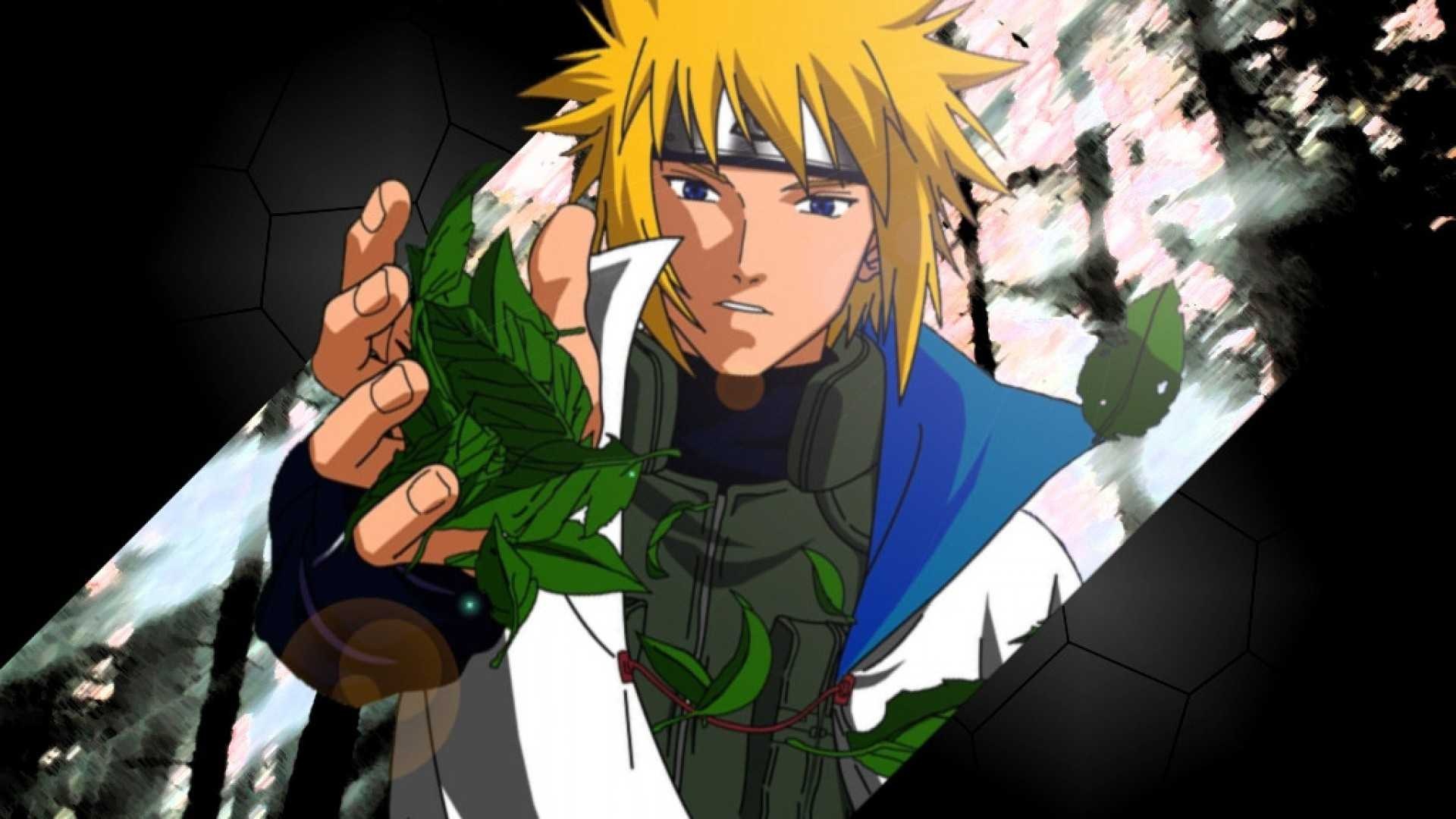 Minato Namikaze, Konohagakure headband, green leaves, Full HD Desktop wallpaper