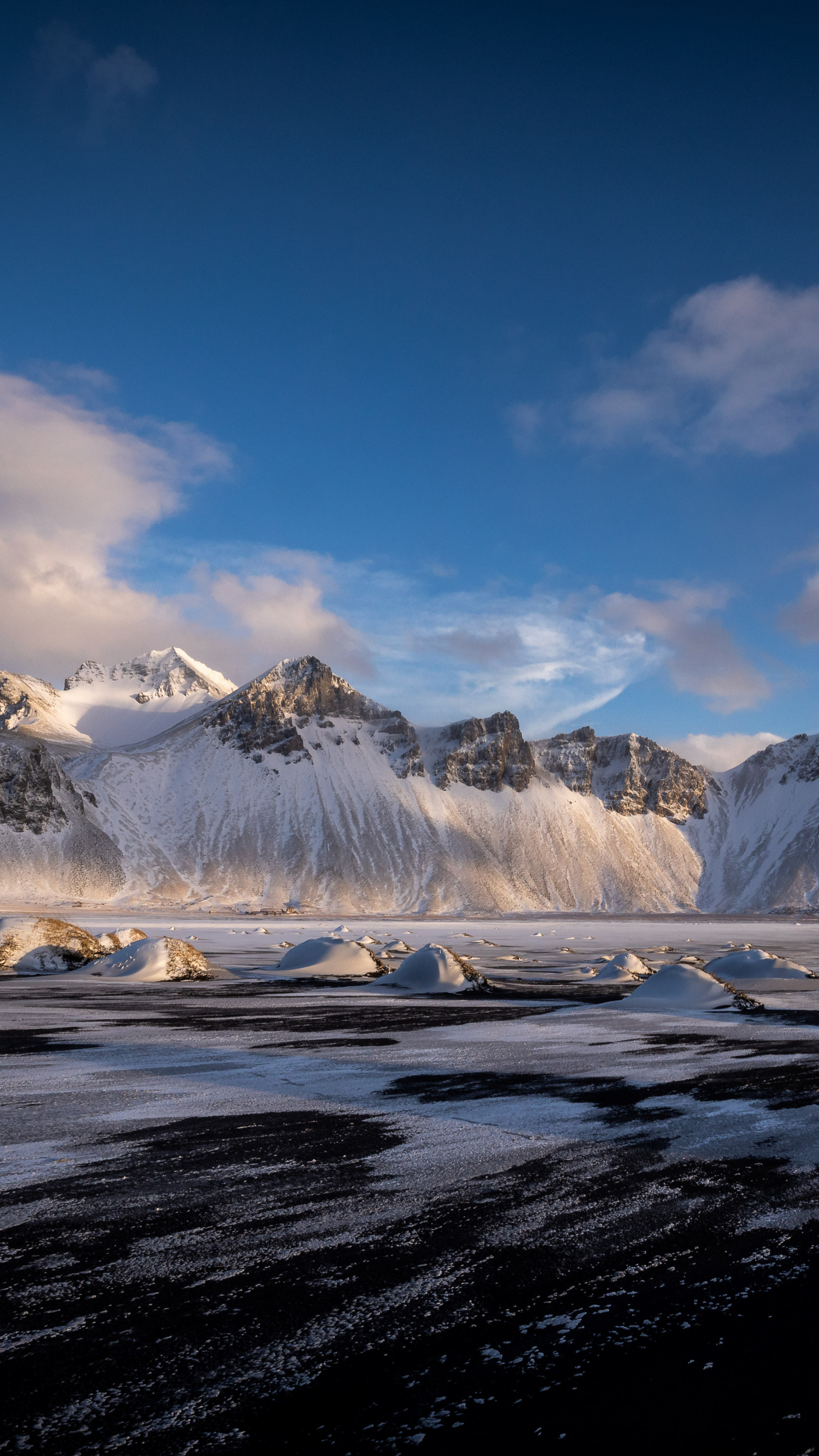 Vestrahorn, Hofn, Clouds, Iceland, 2160x3840 4K Phone