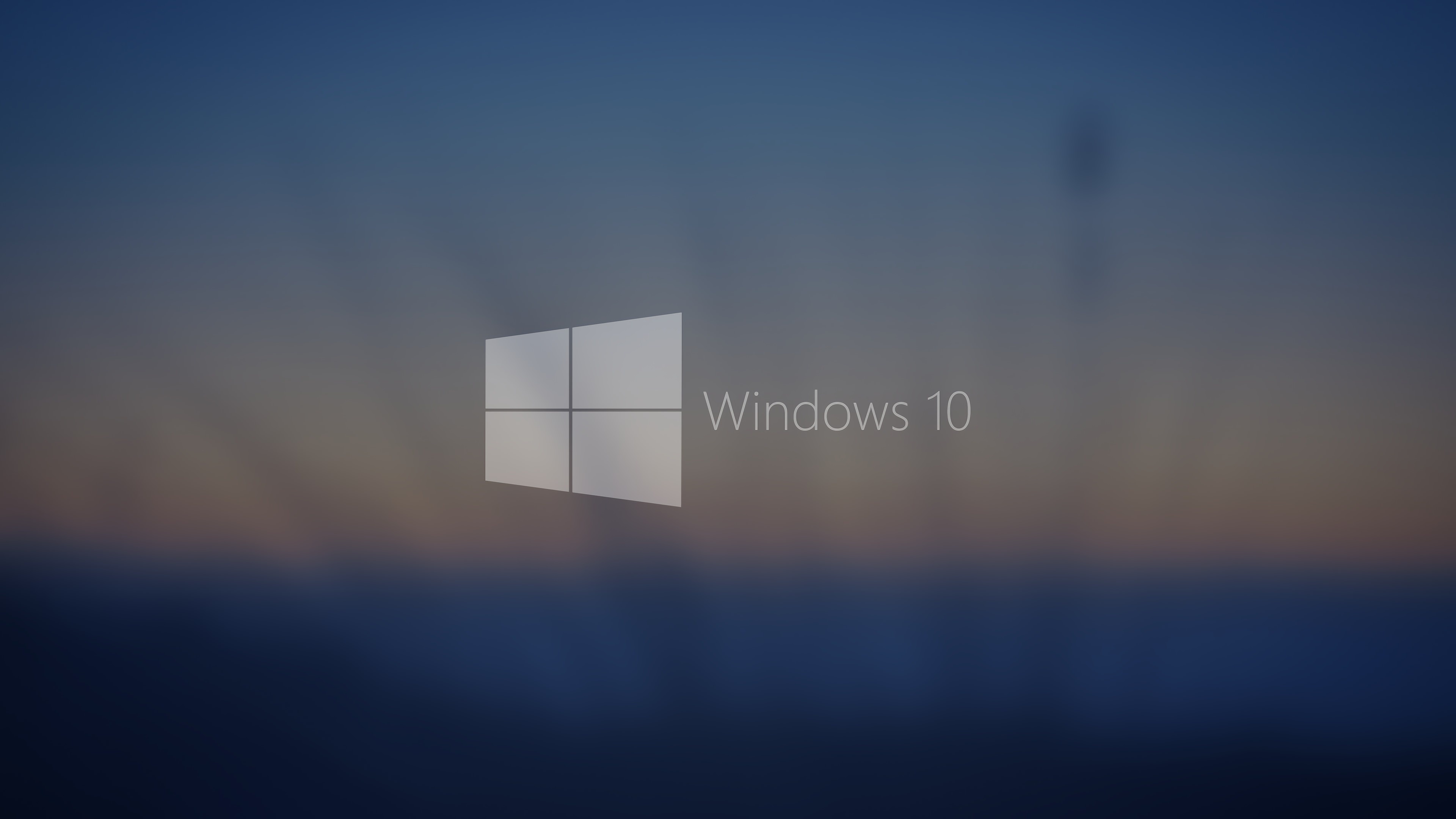 Windows 10 logo, Windows 10 text, blurred twilight horizon, 4K Desktop wallpaper