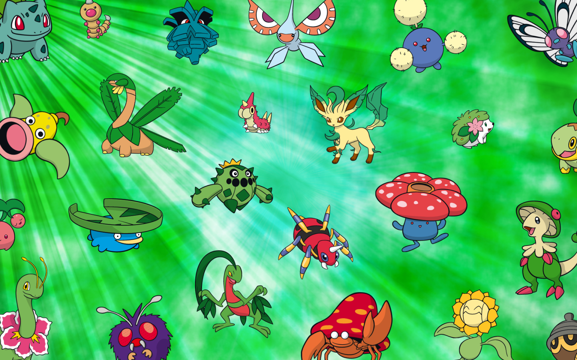 Bug Pokmon, Vibrant colors, Natural habitats, Insect types, 1920x1200 HD Desktop