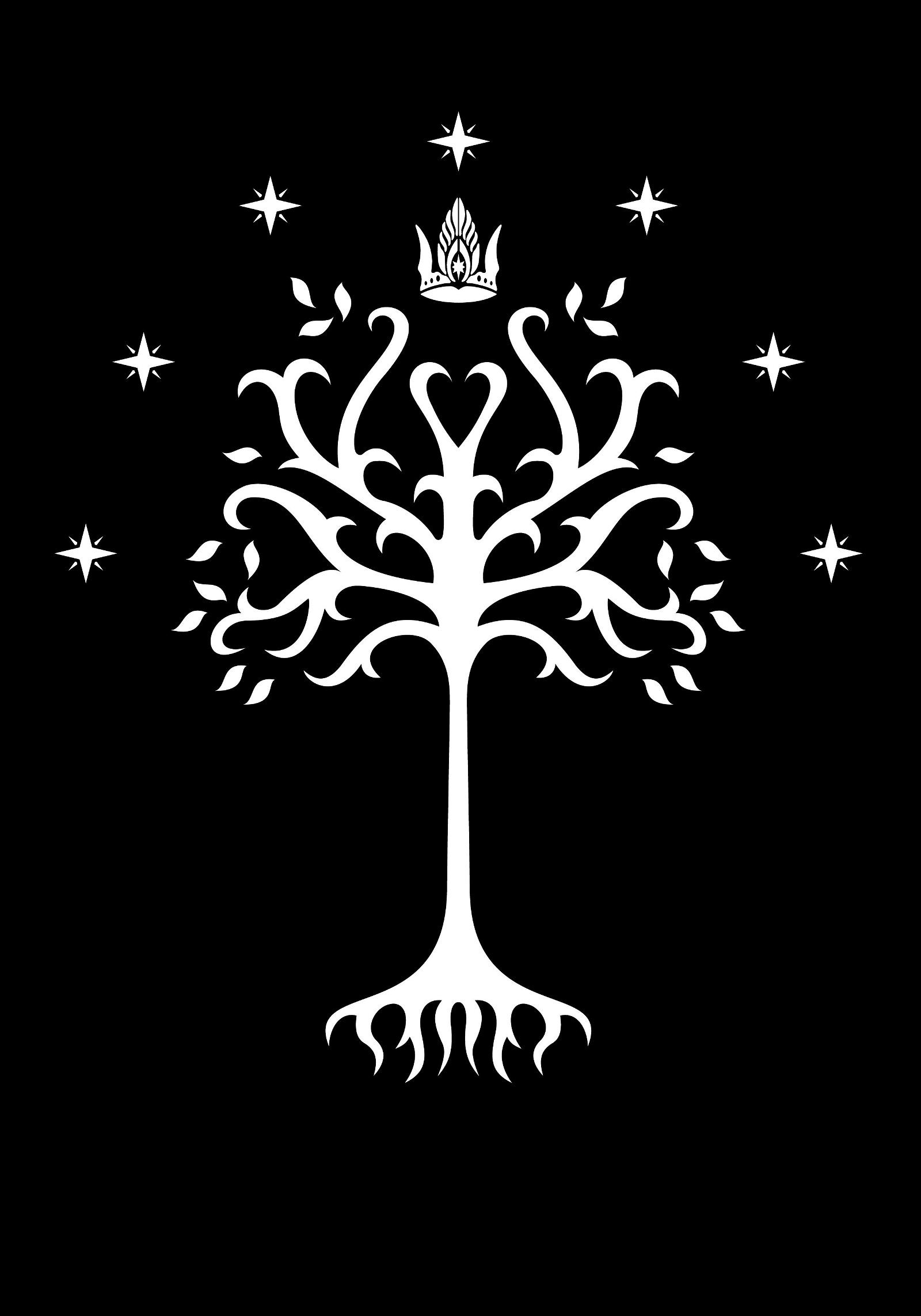 Gondor, White Tree of Gondor, Iconic emblem, Movie inspiration, 1600x2290 HD Phone