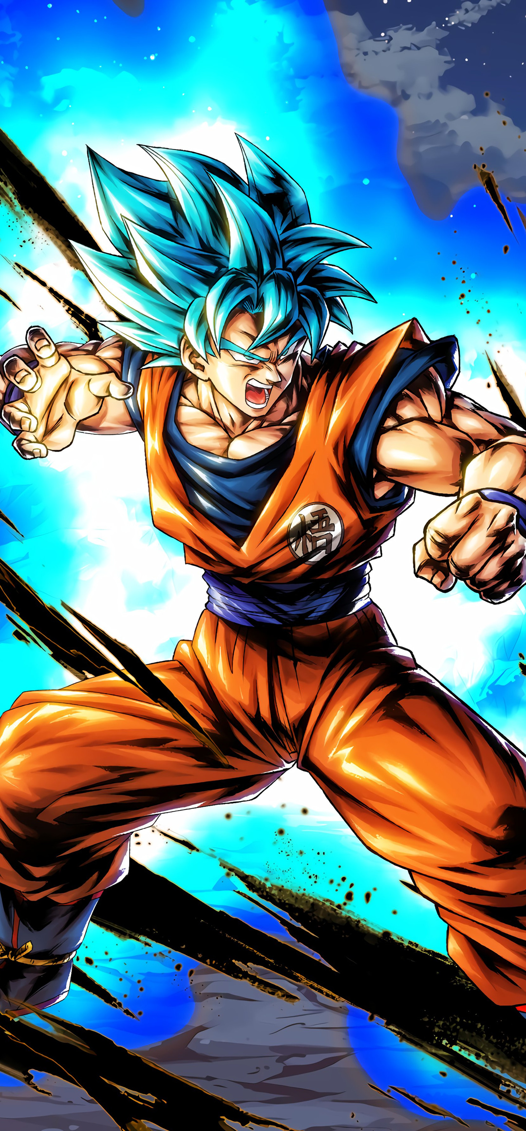Super Saiyan Blue Goku, Dragon Ball Legends, blue Ki aura, HD Phone wallpaper