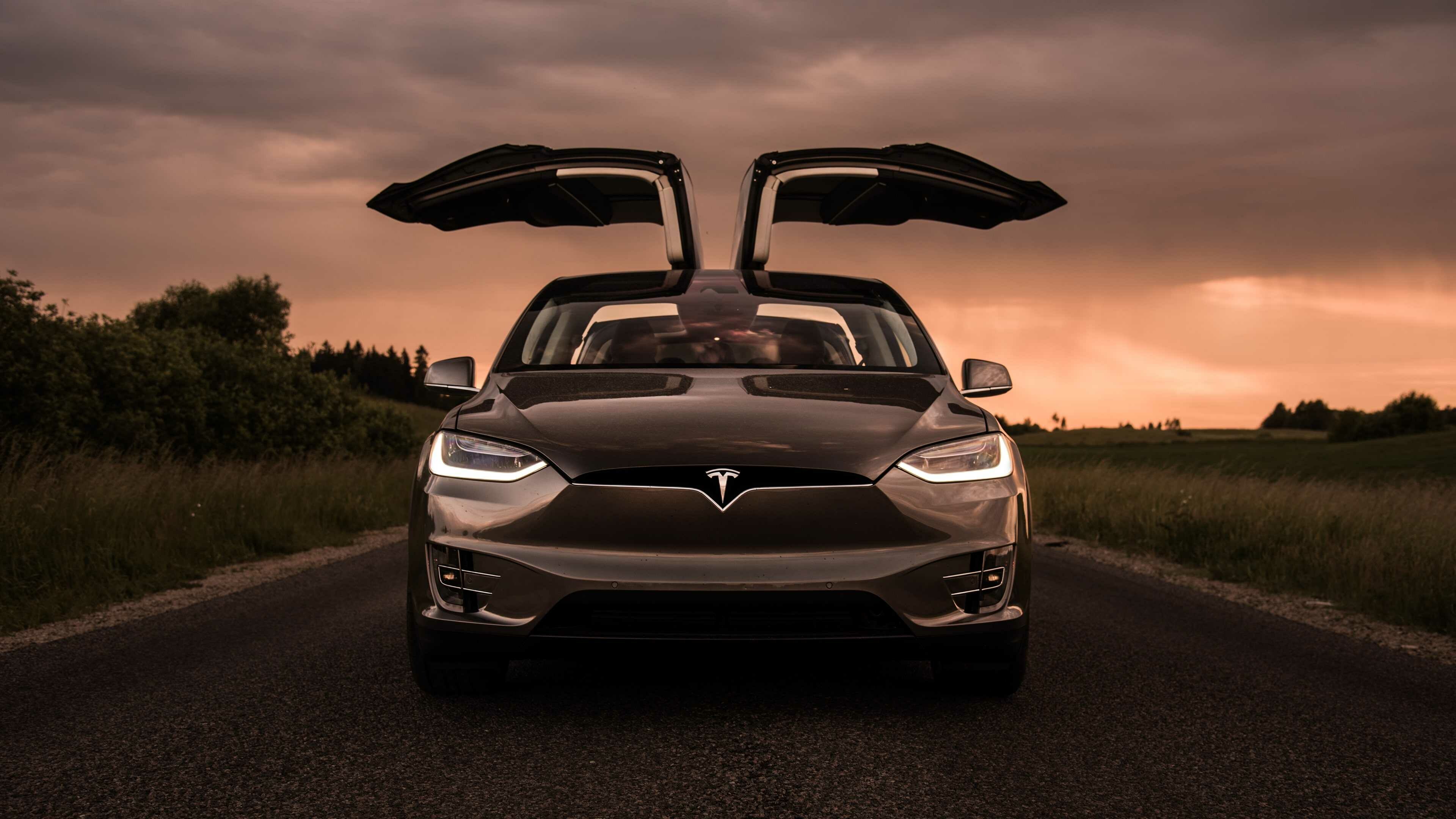 Gull-wing Door, Tesla Model S Wallpaper, 3840x2160 4K Desktop