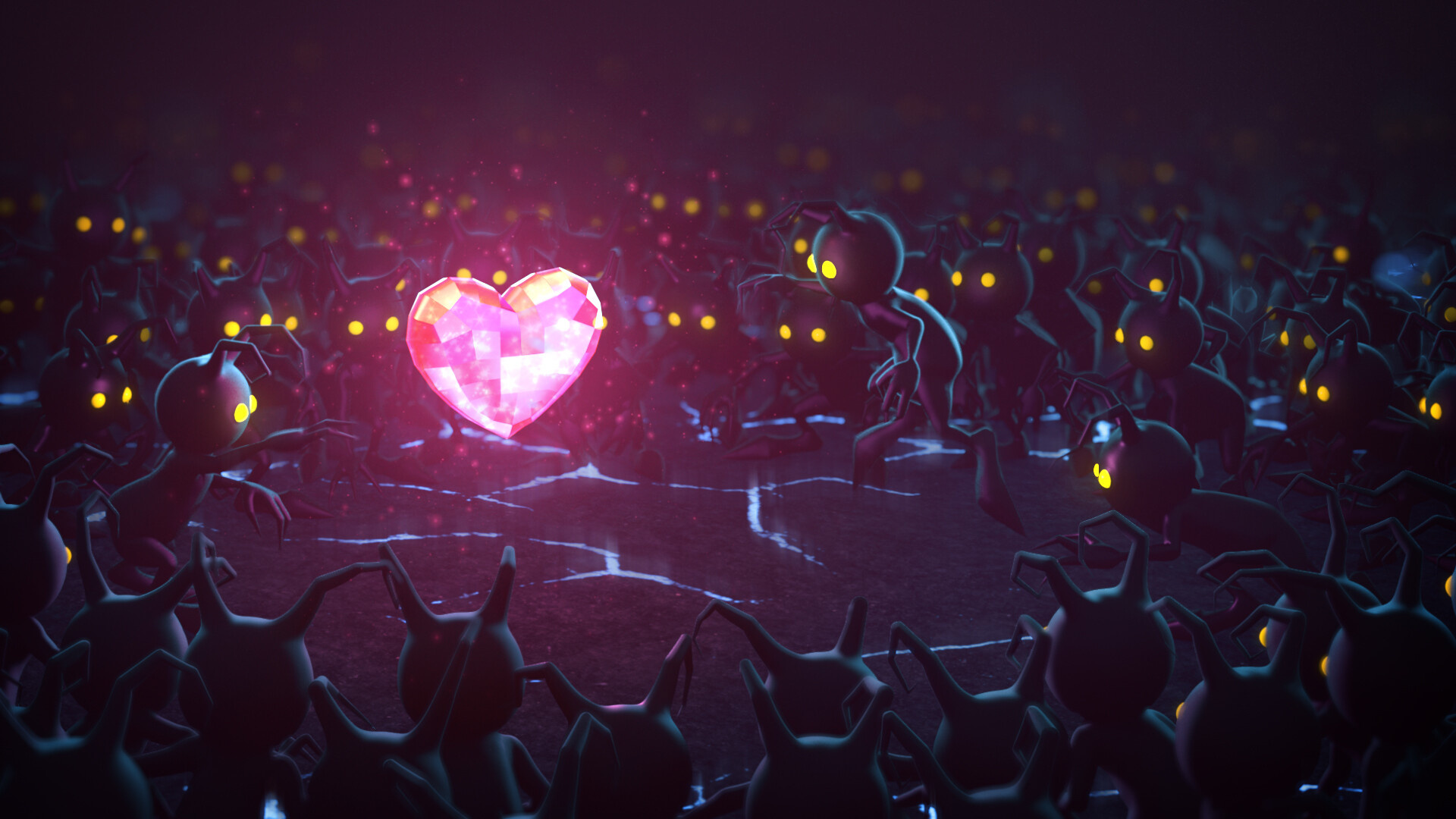 Heartless (Kingdom Hearts), Dark adversaries, Game-inspired wallpapers, Intense battles, 1920x1080 Full HD Desktop