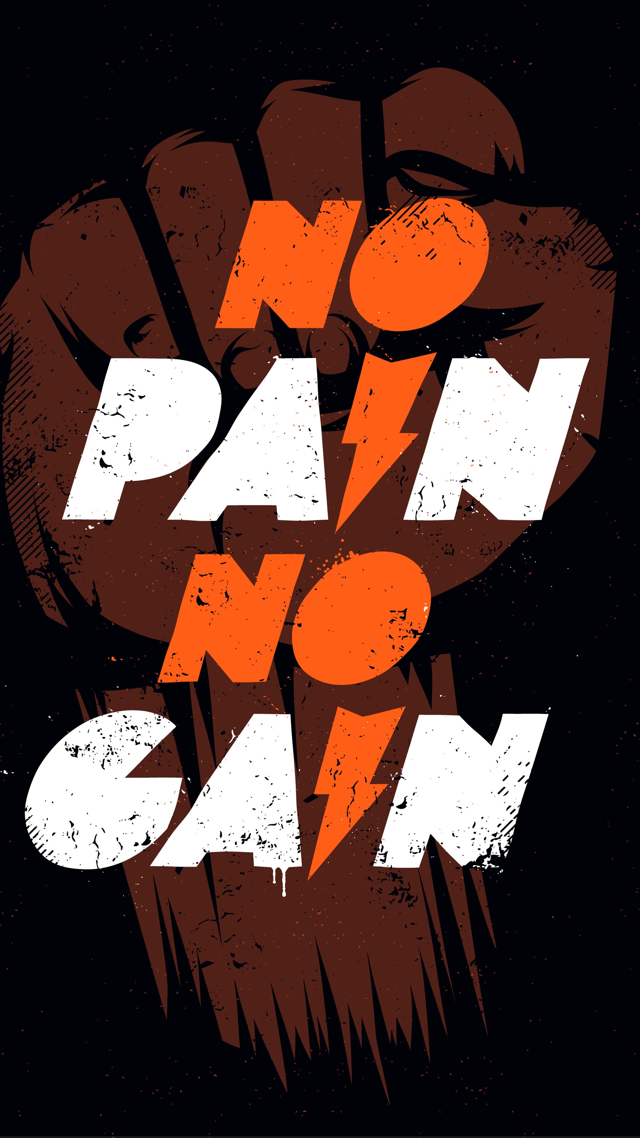 No pain, no gain, Motivational Wallpaper, 2160x3840 4K Phone