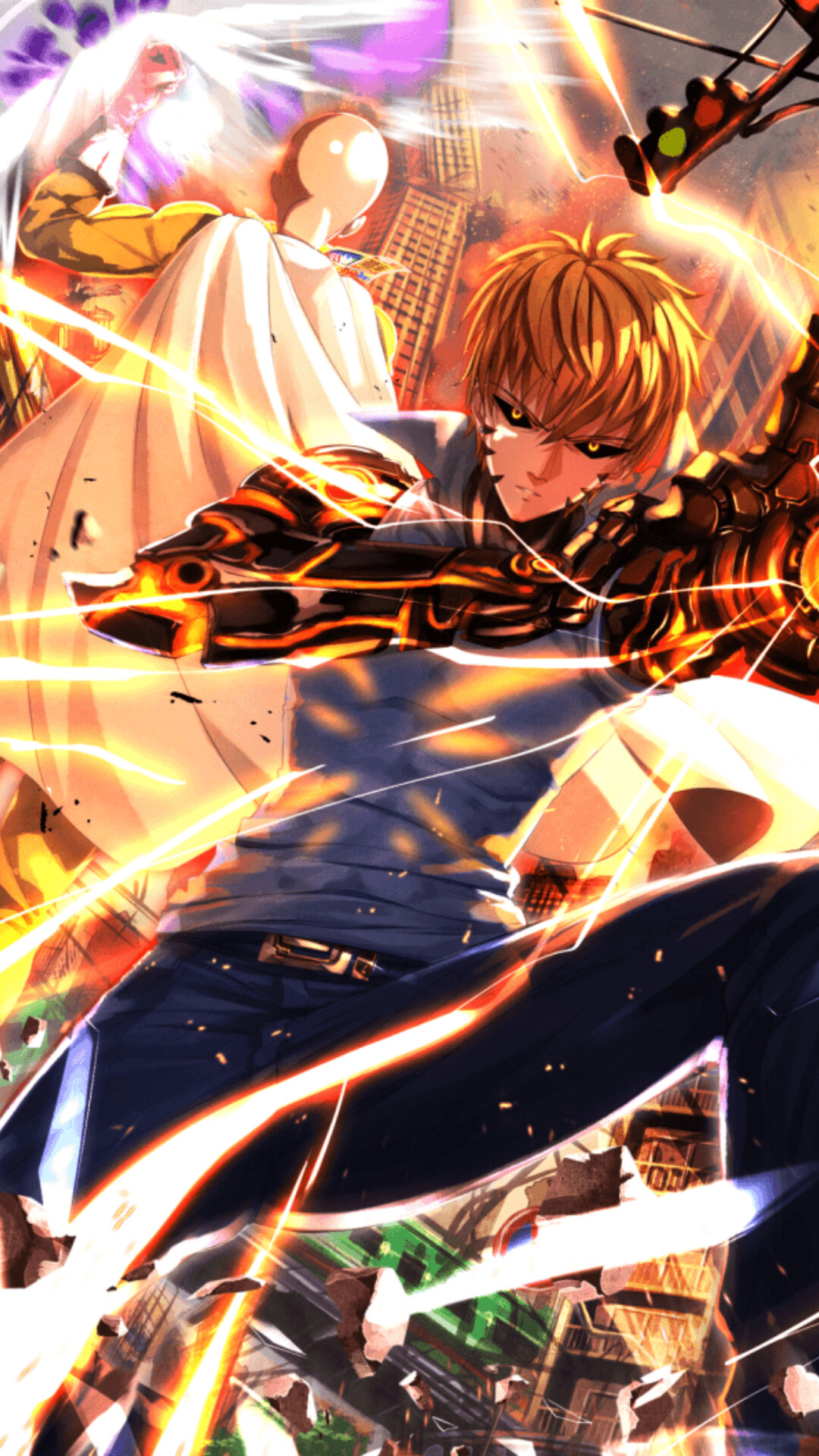 Genos, One Punch Man, Top wallpapers, Backgrounds, 1080x1920 Full HD Phone