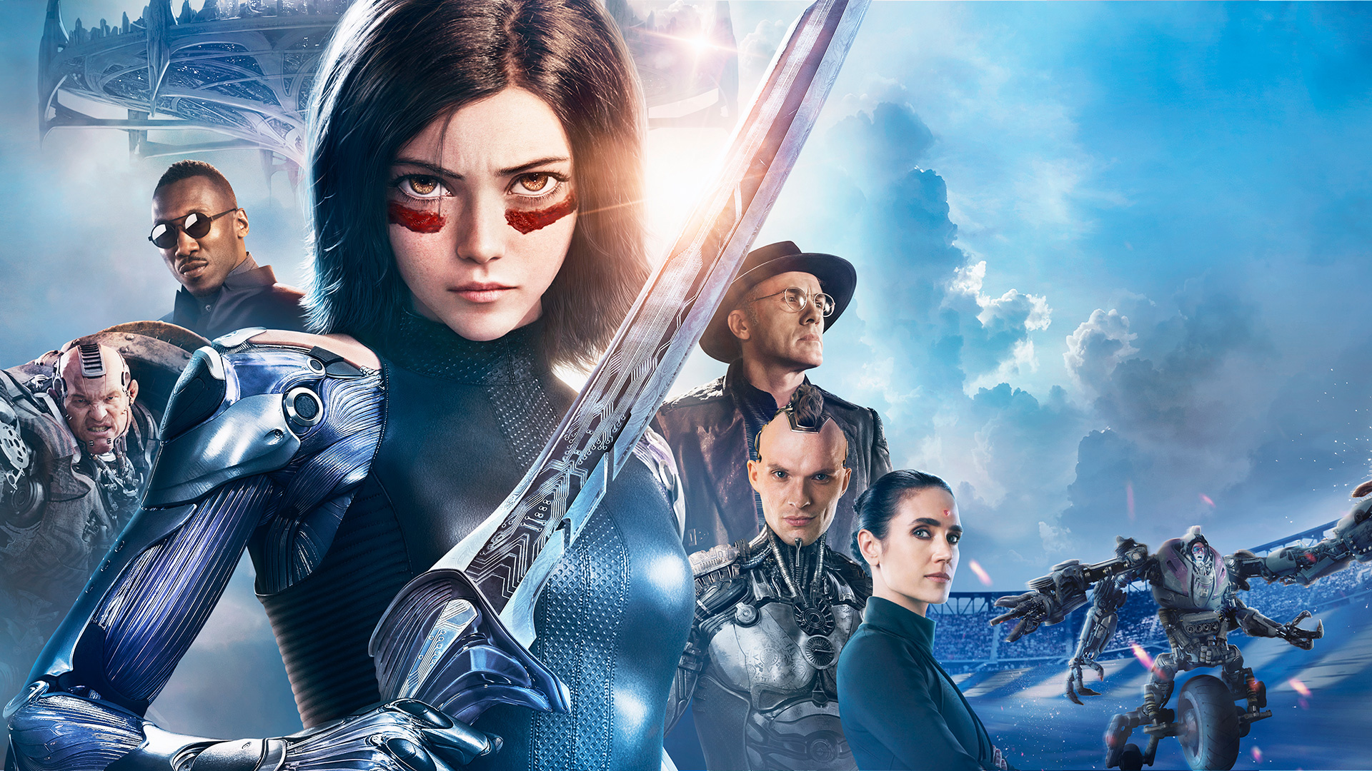 Alita: Battle Angel, Christoph Waltz, Jennifer Connelly, Mahershala Ali, 1920x1080 Full HD Desktop