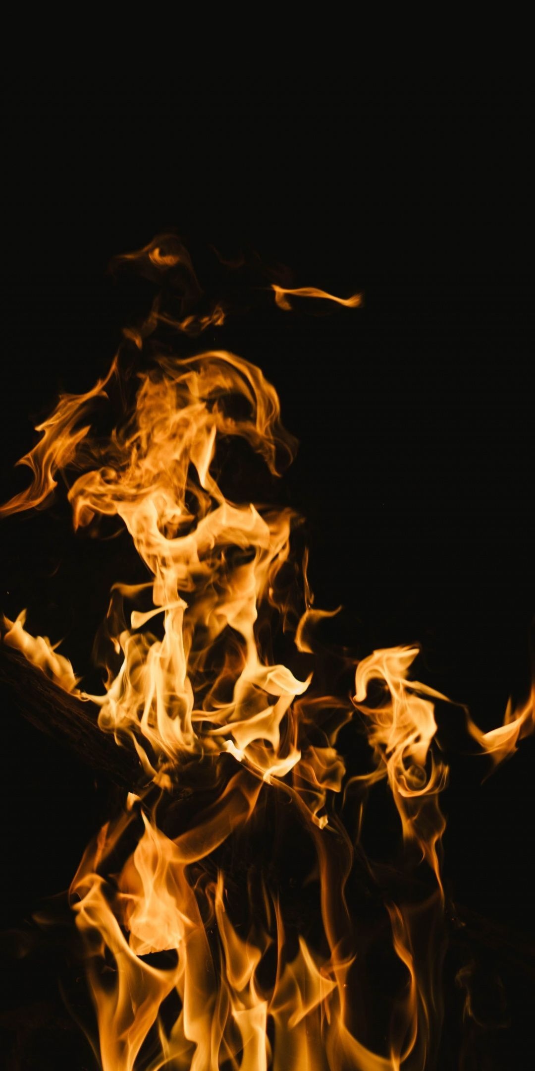 Yellow fire, Vibrant flames, Intense heat, Captivating glow, Fiery illumination, 1080x2160 HD Phone