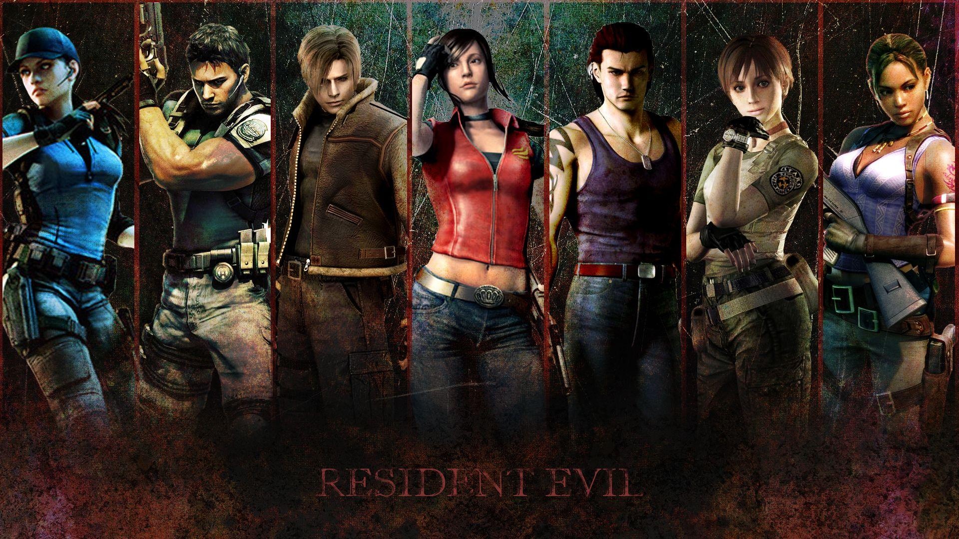 Leon S. Kennedy, Chris Redfield, Jill Valentine, Claire Redfield, RESIDENT EVIL, Full HD Desktop wallpaper