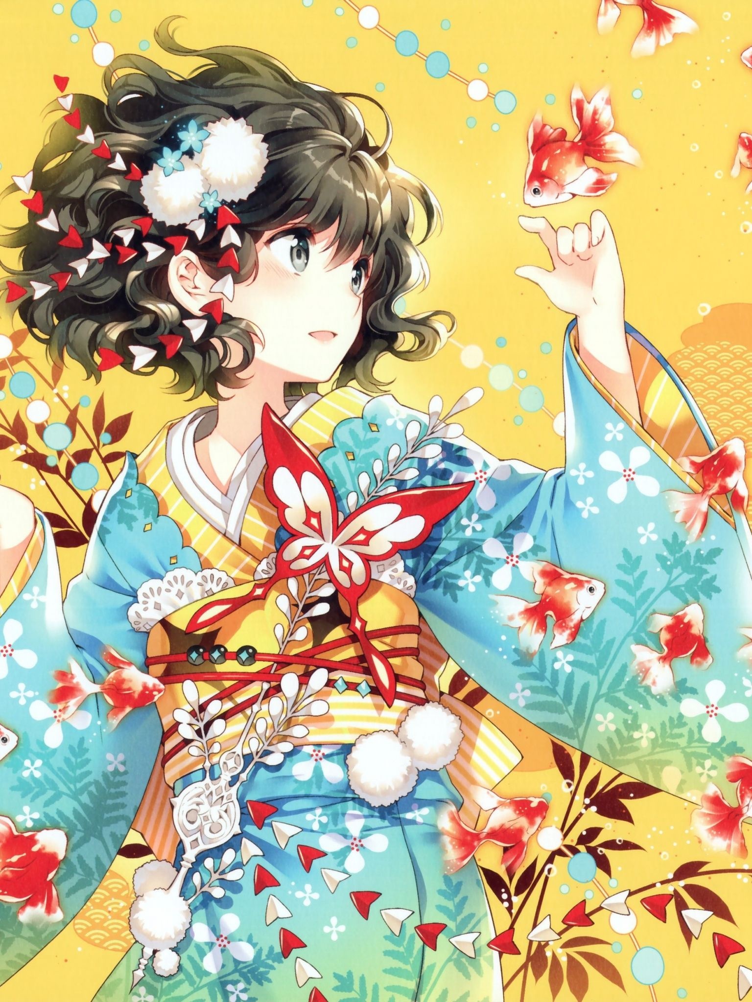 Kimono girl anime, Captivating wallpapers, Anime character beauty, Artistic expressions, 1540x2050 HD Phone