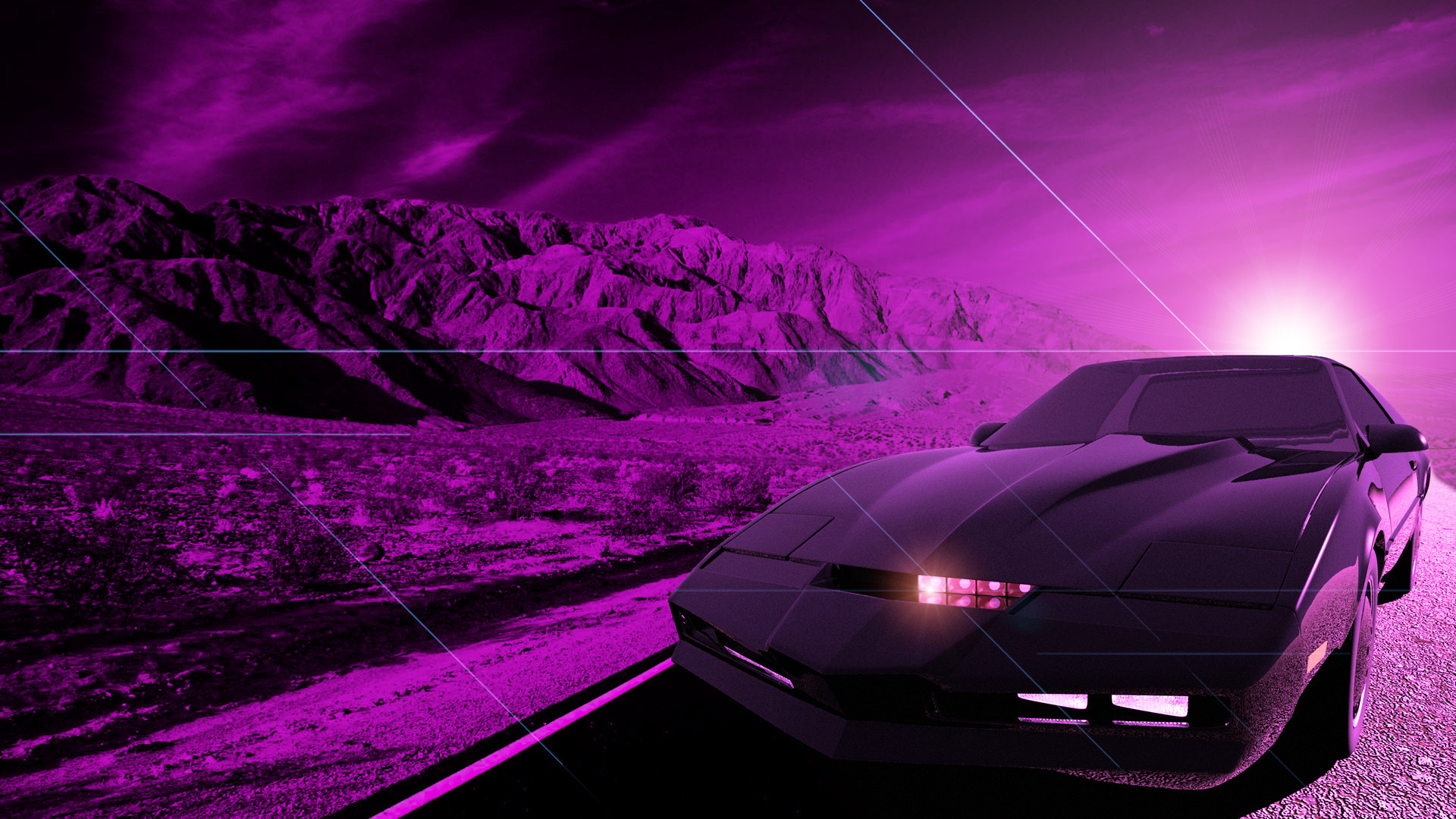 Knight Rider TV series, Kitt, Vaporwave, Photos, 1920x1080 Full HD Desktop