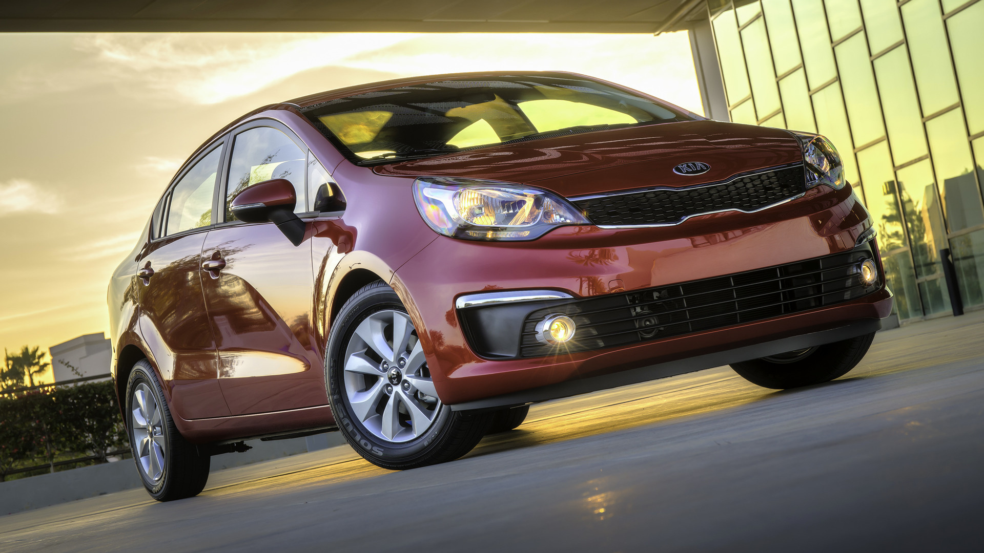 Kia Rio, 2016 kia rio, sedan us, hintergrundbilder, 1920x1080 Full HD Desktop