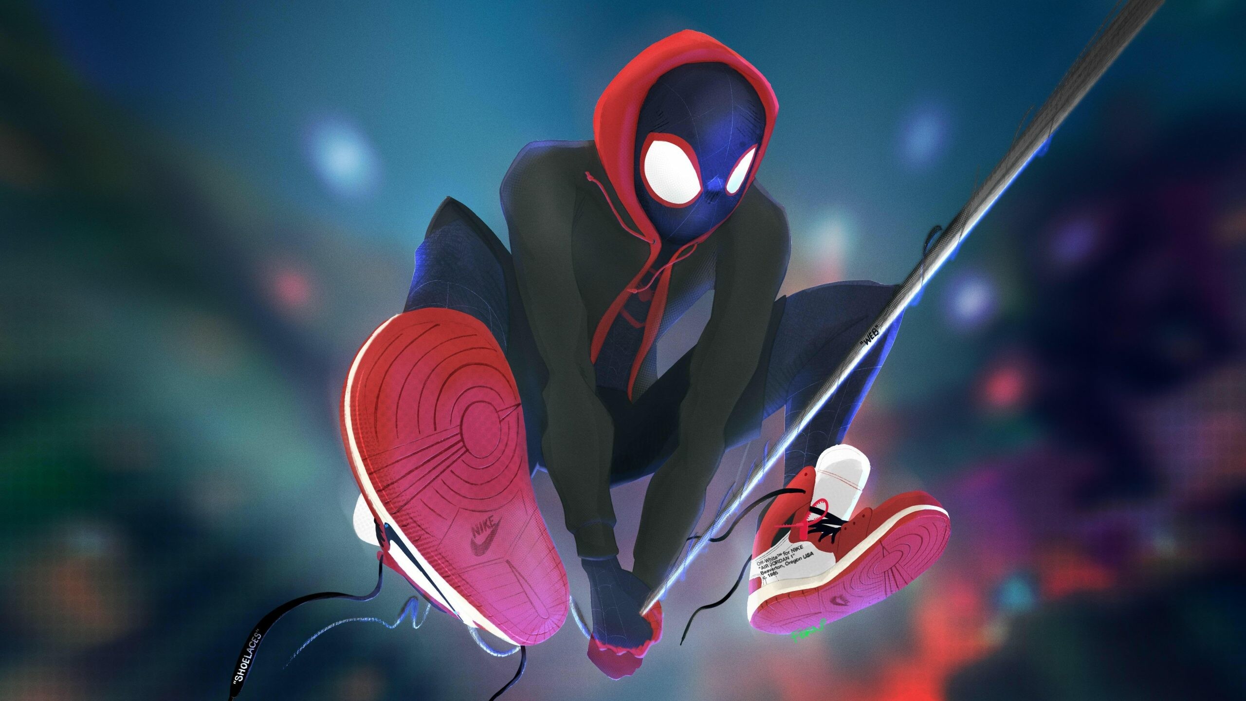 Spider-Man into the Spider-Verse, High-resolution wallpaper, Urban fantasy, 2560x1440 HD Desktop