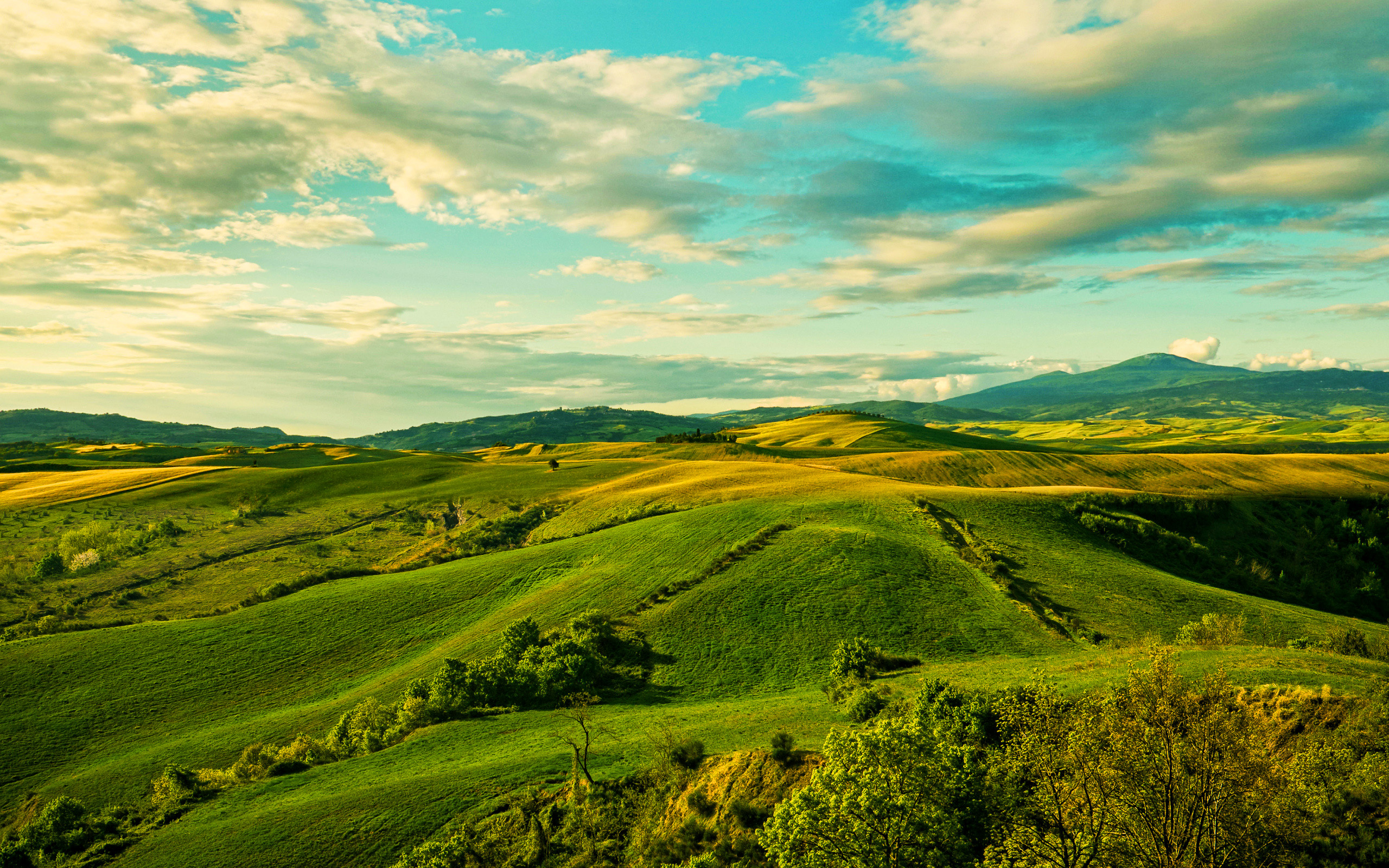 Tuscany's beauty, Summer sunset, European charm, High-quality wallpaper, 2560x1600 HD Desktop