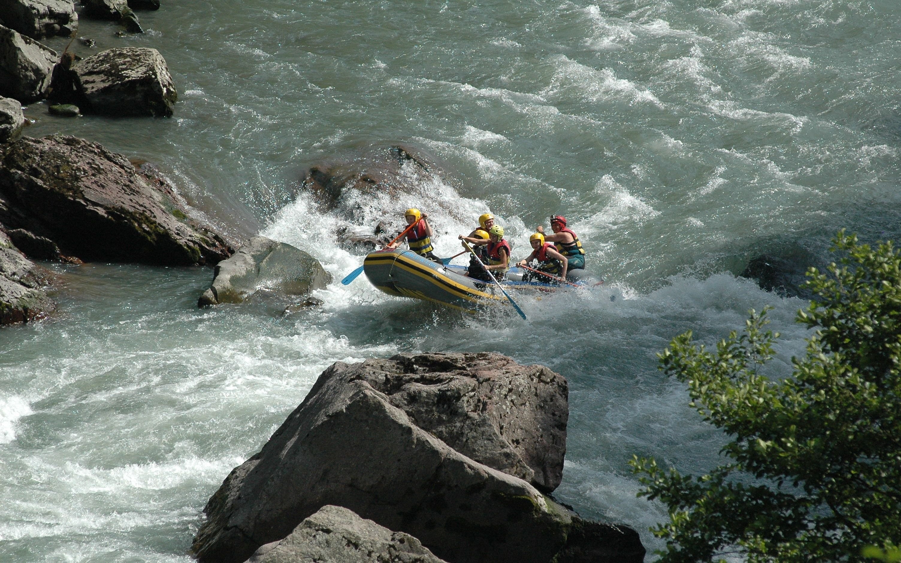 Extreme boat adventure, Rafting thrill, River sailing, Water excitement, 3010x1880 HD Desktop