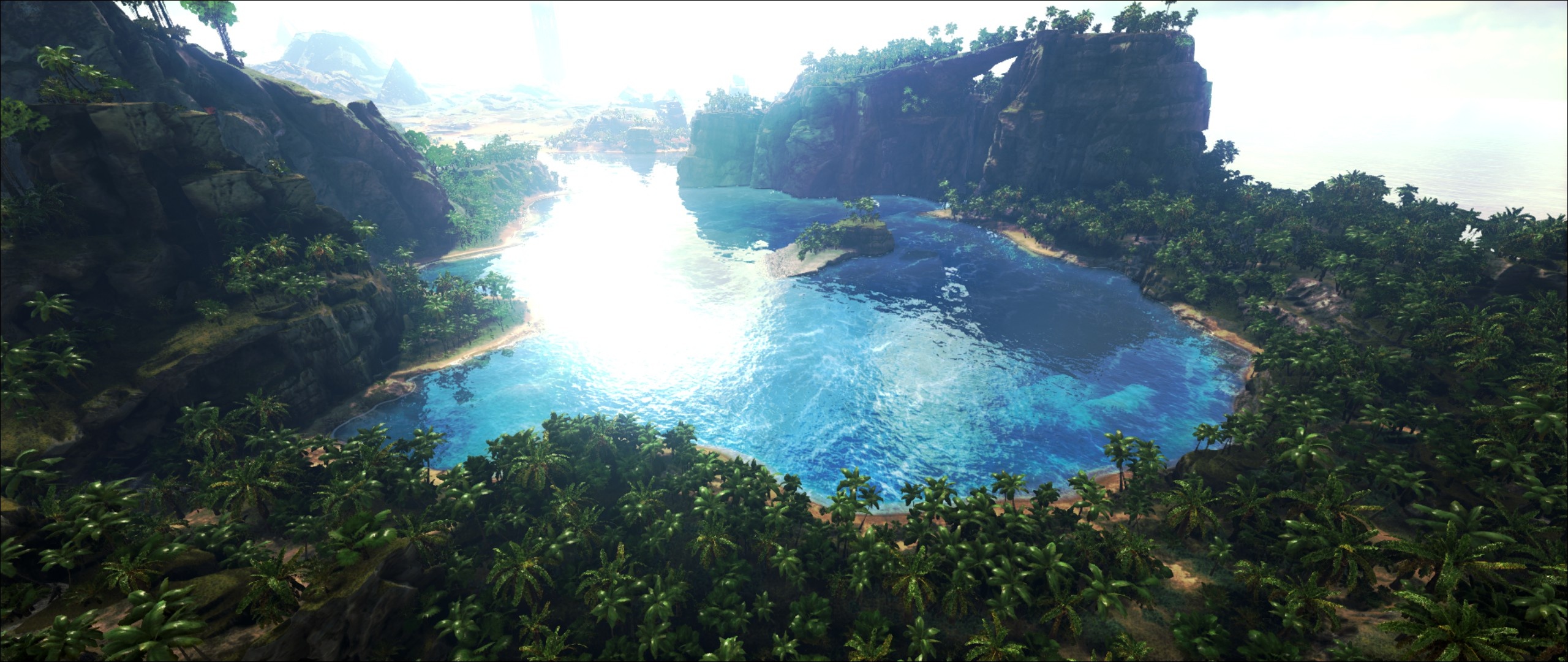 ARK Survival Evolved, HD wallpapers, Thrilling gameplay, Ancient environments, 2560x1080 Dual Screen Desktop