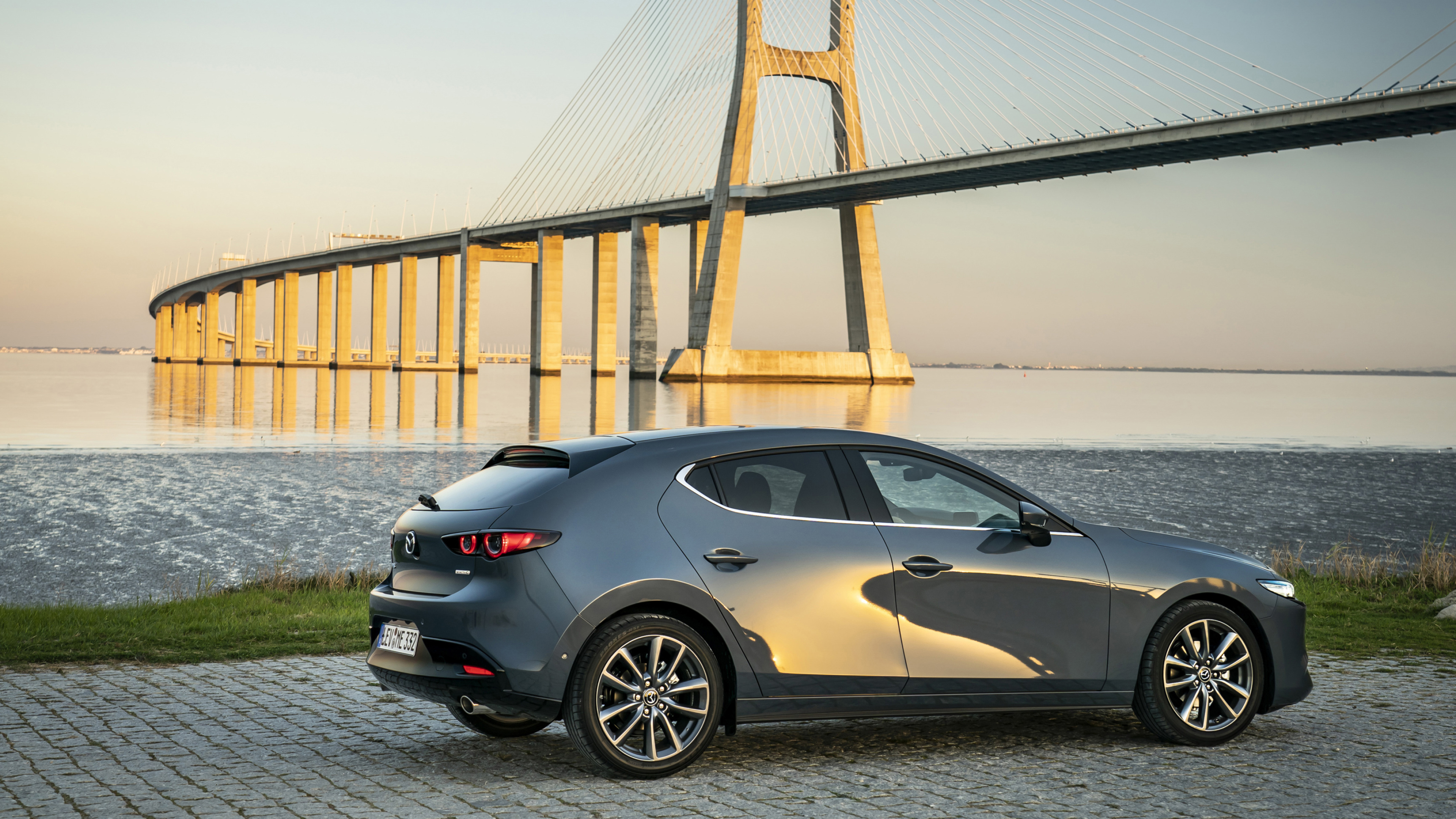 Mazda 3, Polymetal grey metallic, Hatchback model, Sleek and sporty, 3840x2160 4K Desktop