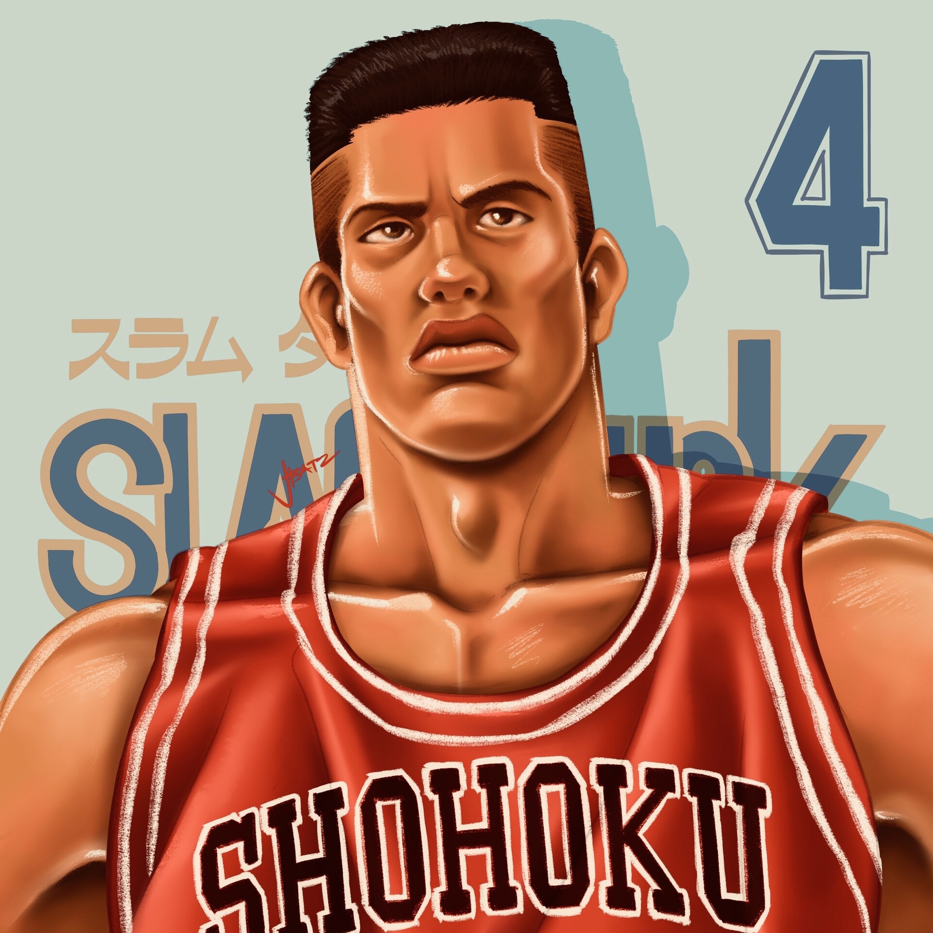 Takenori Akagi, Shohoku basketball jersey, Slam Dunk logo text, HD Phone wallpaper