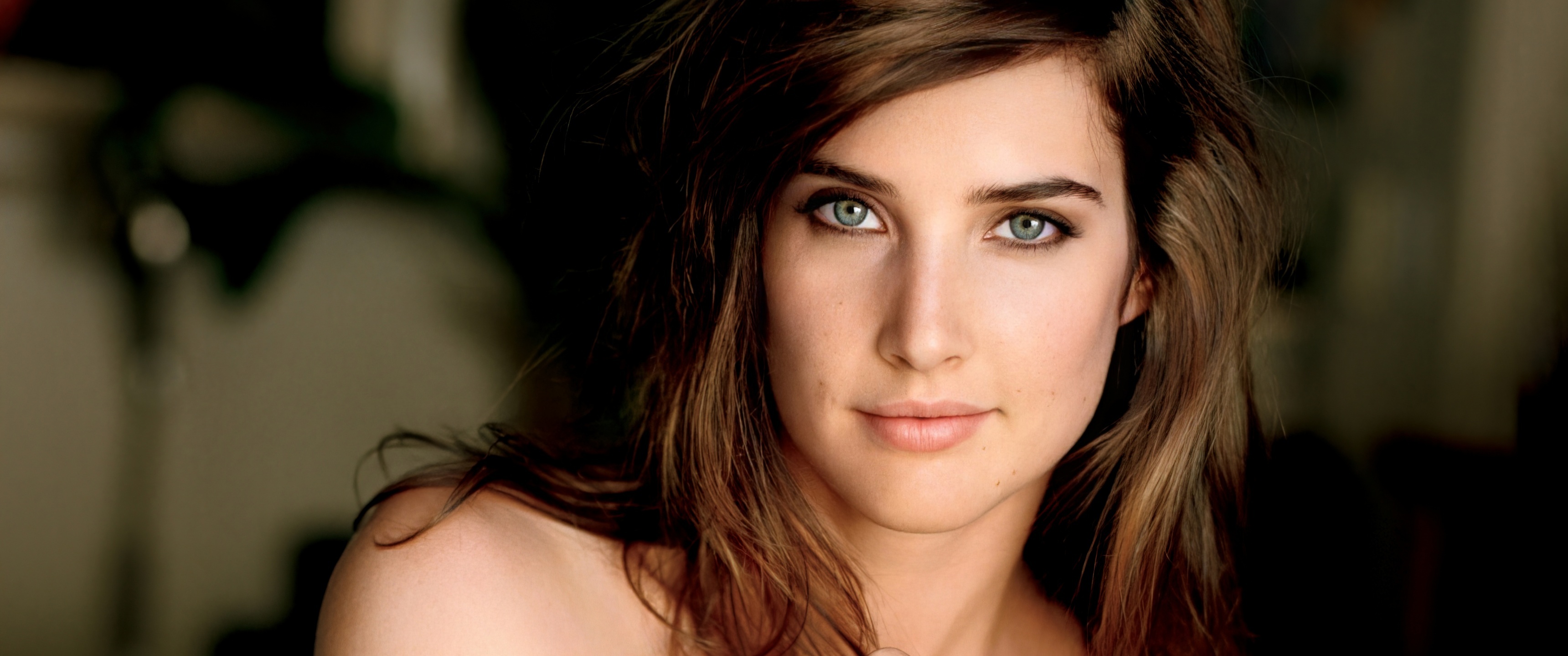 Cobie Smulders, 4K wallpaper, Canadian actress, Portrait, 3440x1440 Dual Screen Desktop