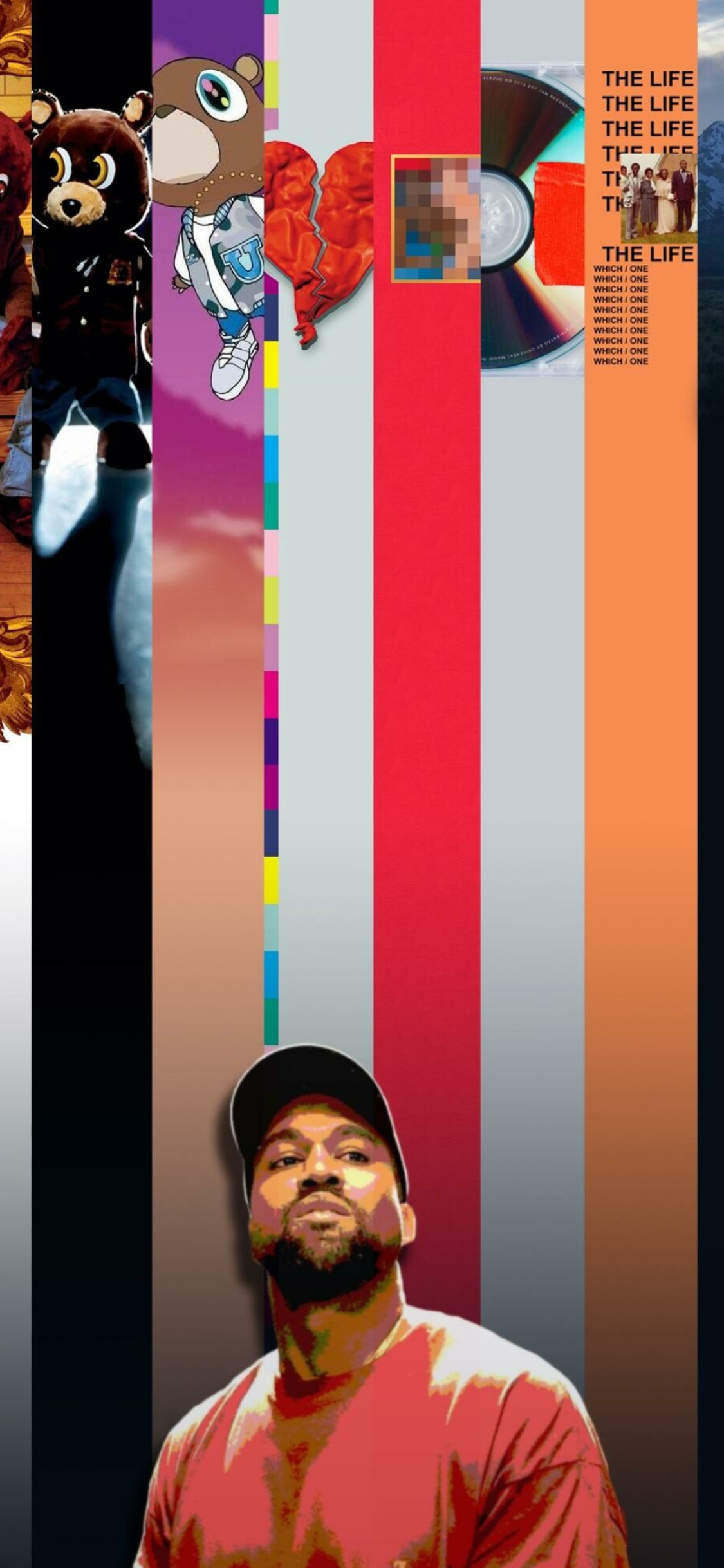Kanye West, Album artworks, Music wallpapers, Creative designs, 1130x2440 HD Phone