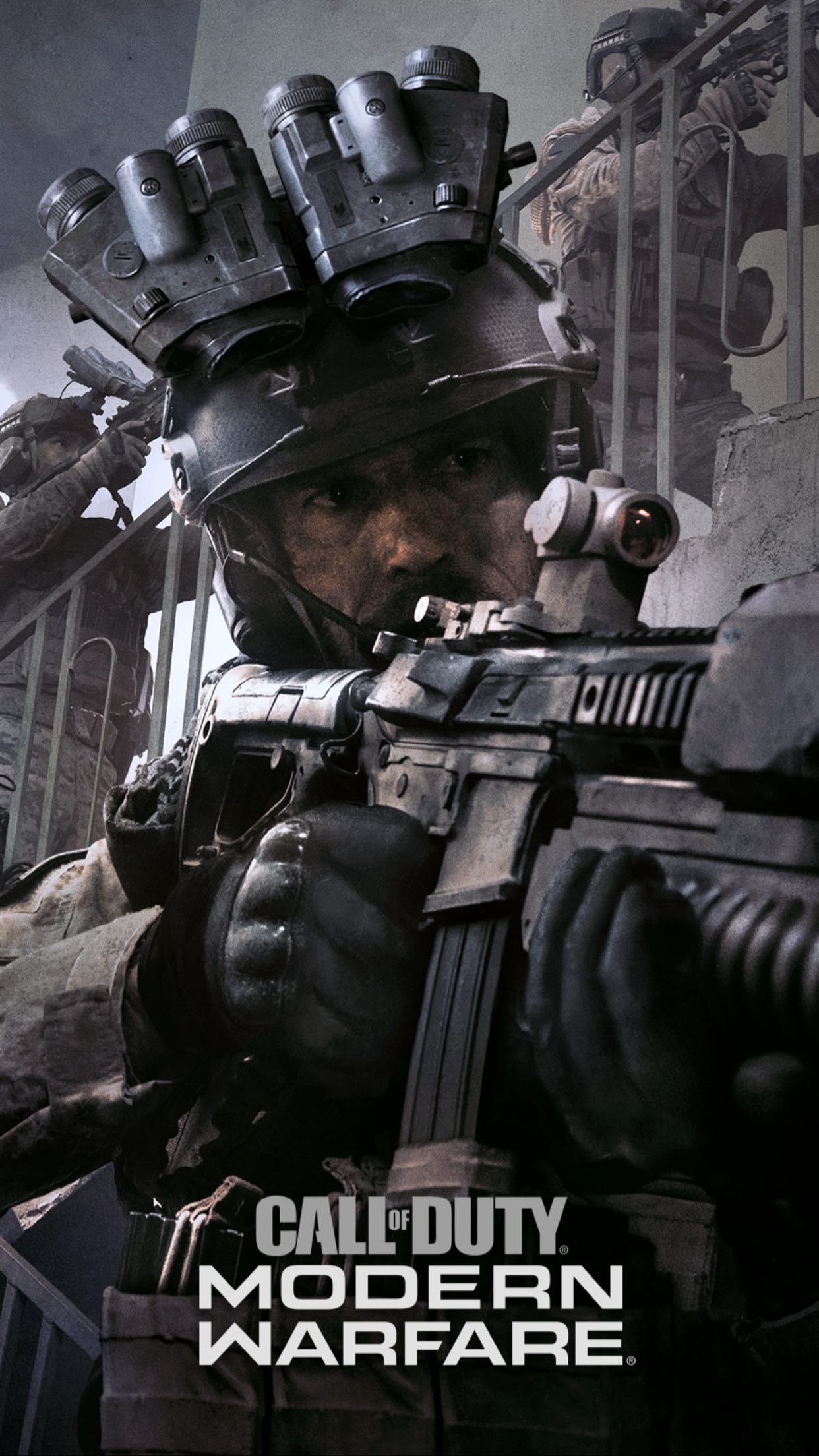 Call of Duty: Modern Warfare, GPNVG-18 night vision goggles, Tactical assault rifle, HD Phone wallpaper