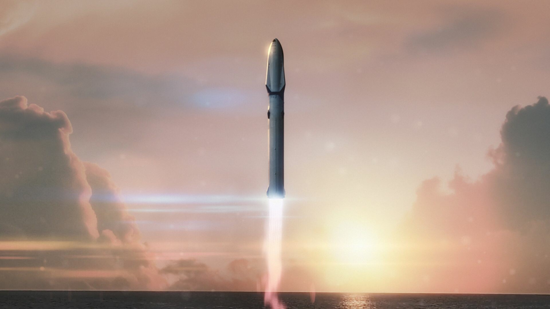 SpaceX, Big Falcon Rocket, Sky and clouds, HD wallpaper, 1920x1080 Full HD Desktop