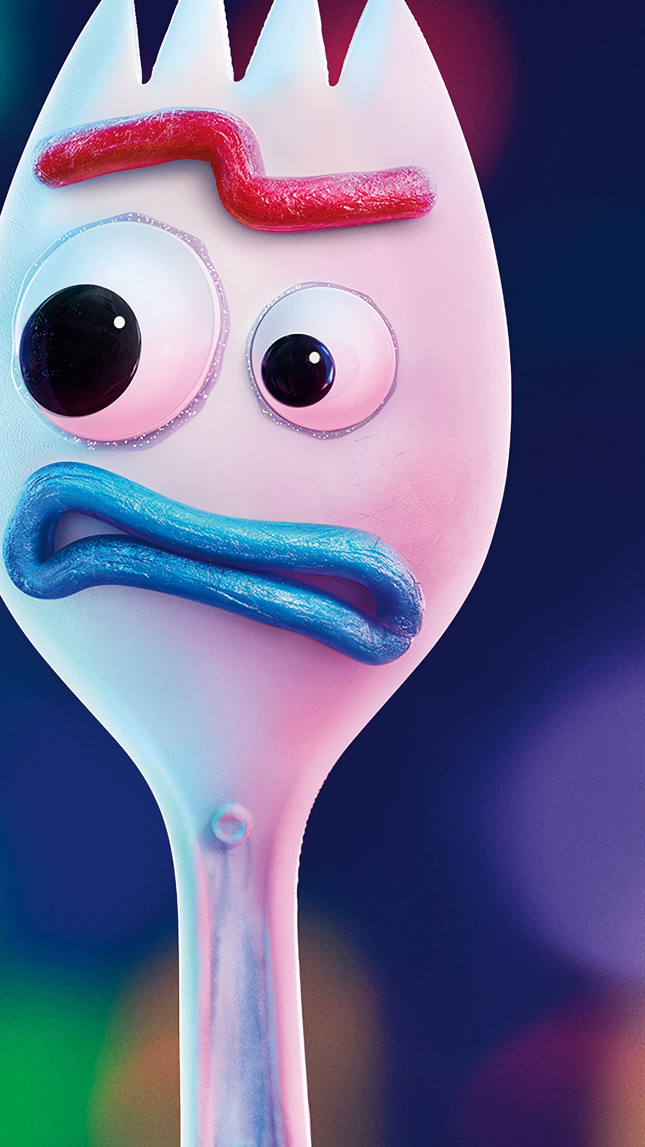 Forky from Toy Story 4, 4k wallpaper, Playful and curious, Toy world adventure, 2160x3840 4K Phone
