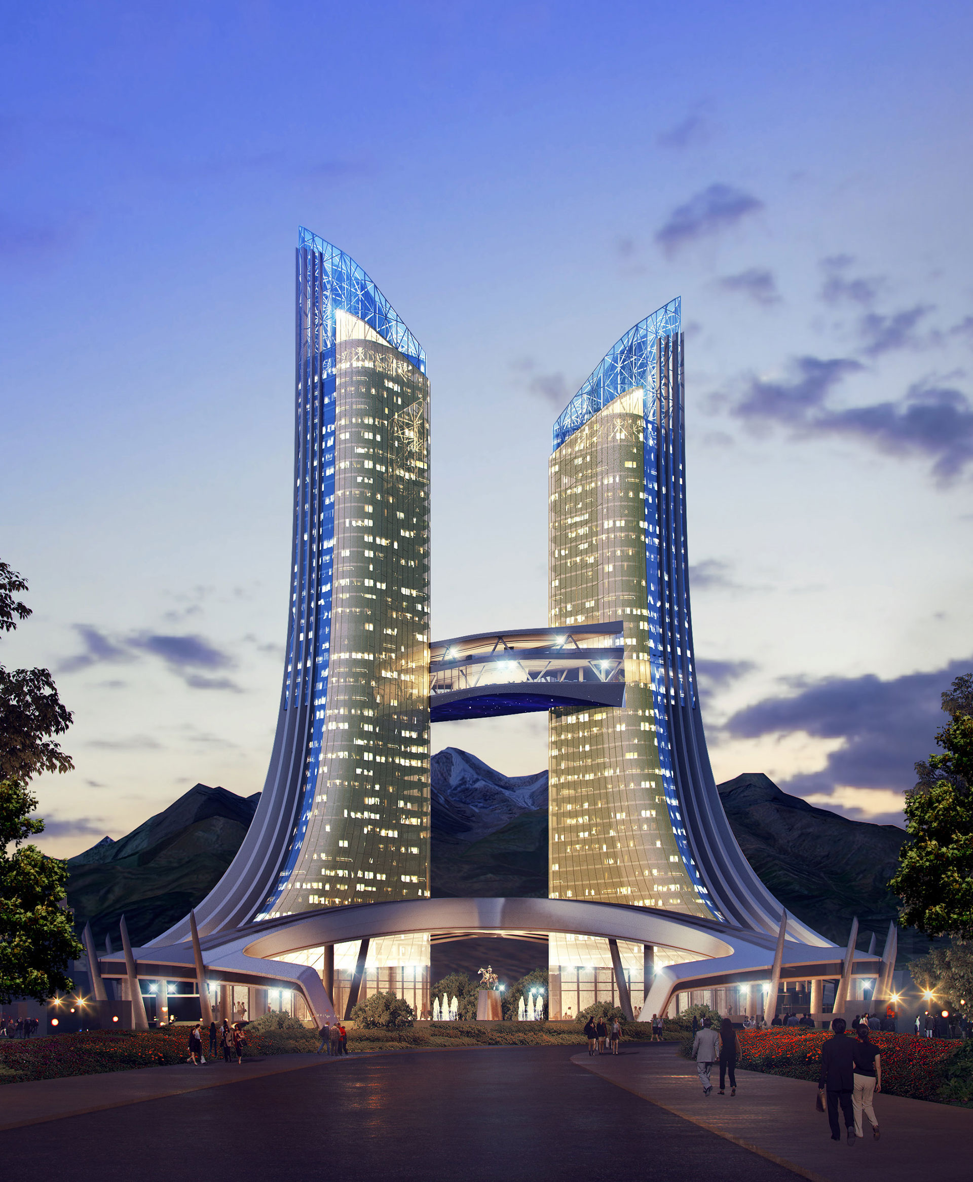 Bishkek landmarks, Iconic architecture, Urban design, Kieferle & Partner, 1920x2340 HD Phone