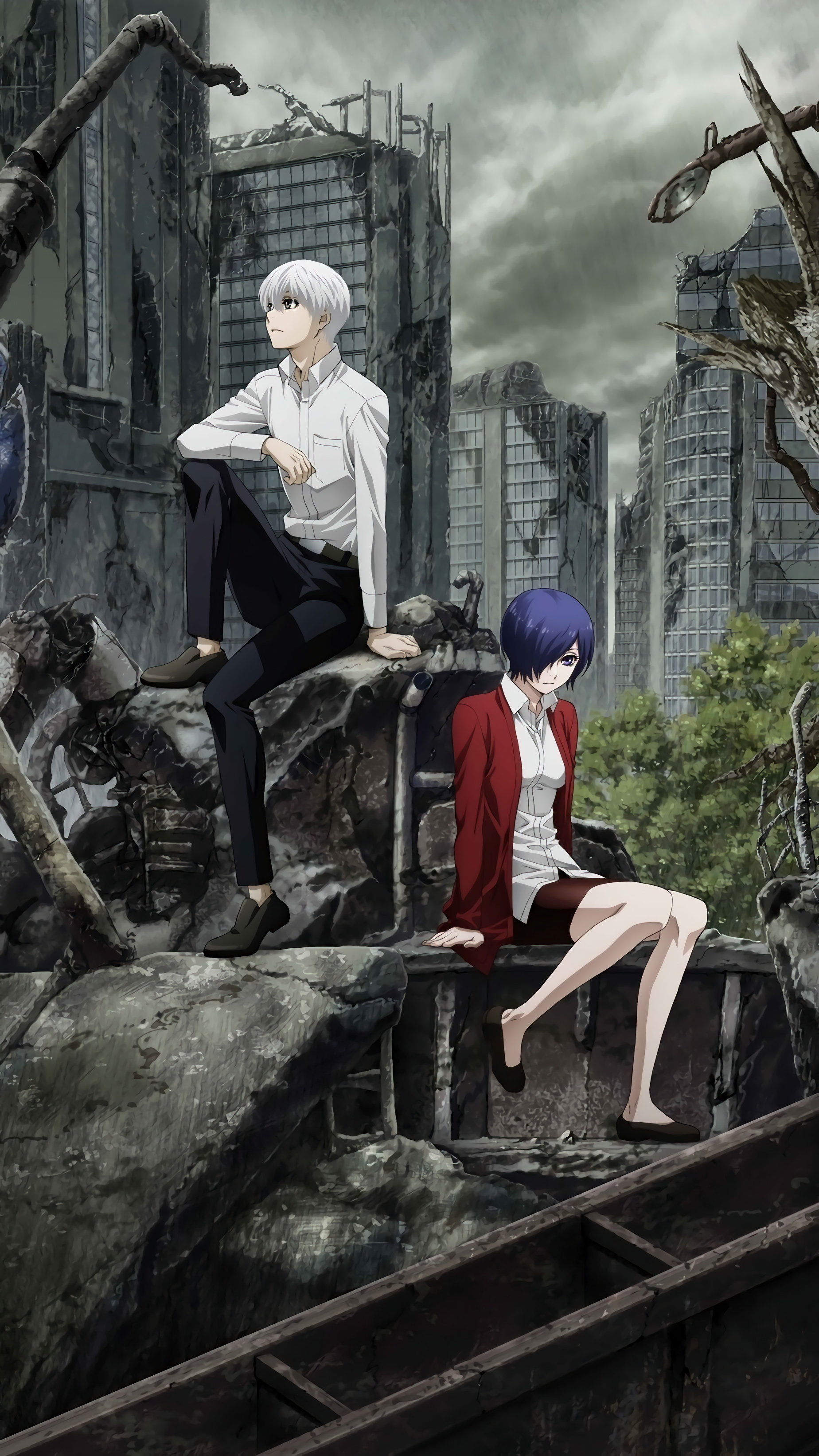 Tokyo Ghoul, wallpaper, anime, tokyo, 1850x3290 HD Phone