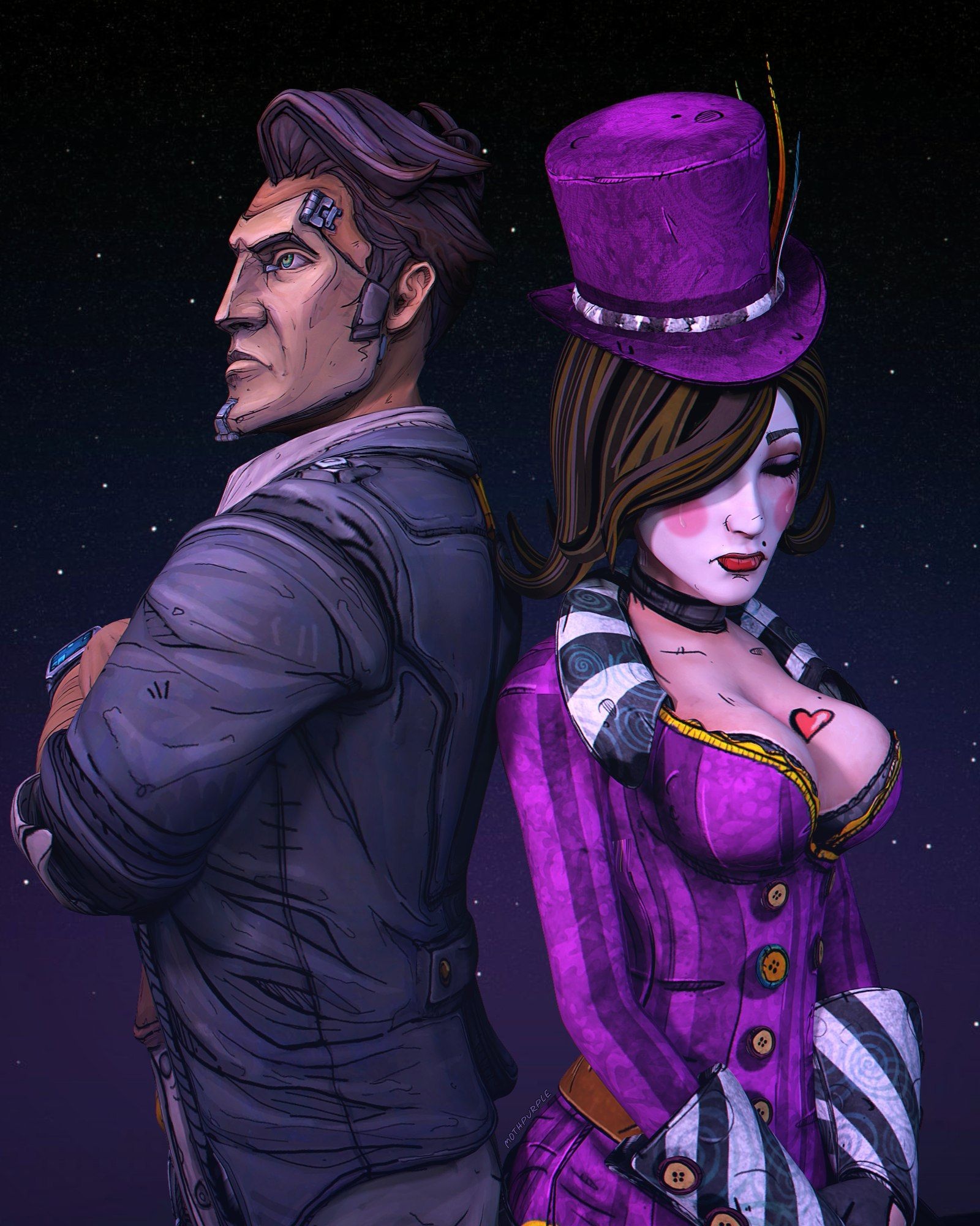 Jack and Moxxi, Handsome Jack Wallpaper, 1600x2000 HD Phone