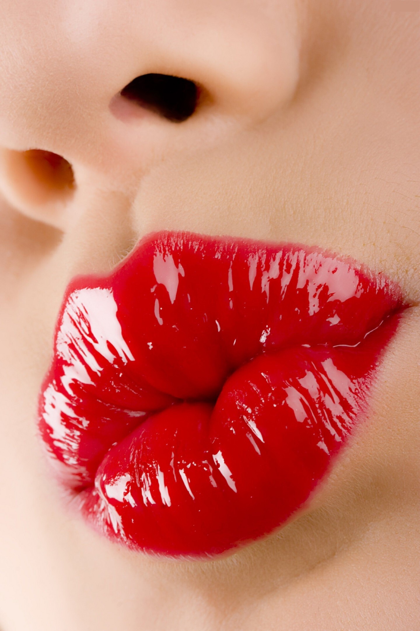 Lipstick, Women face, Red lipstick smartphone wallpaper, 1440x2160 HD Phone