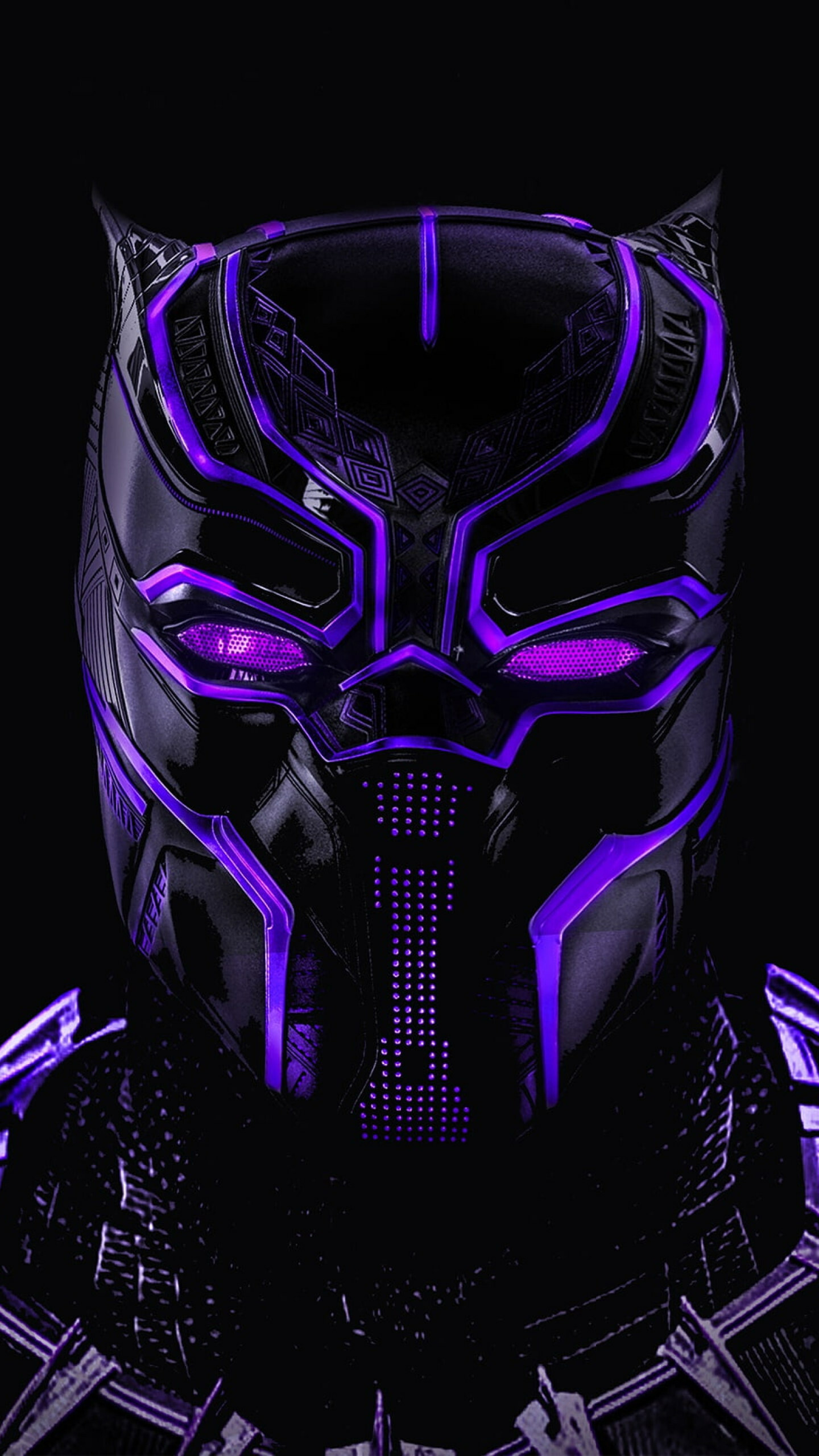 Mask, Black background, Neon comic, Marvel wallpaper, 1440x2560 HD Phone