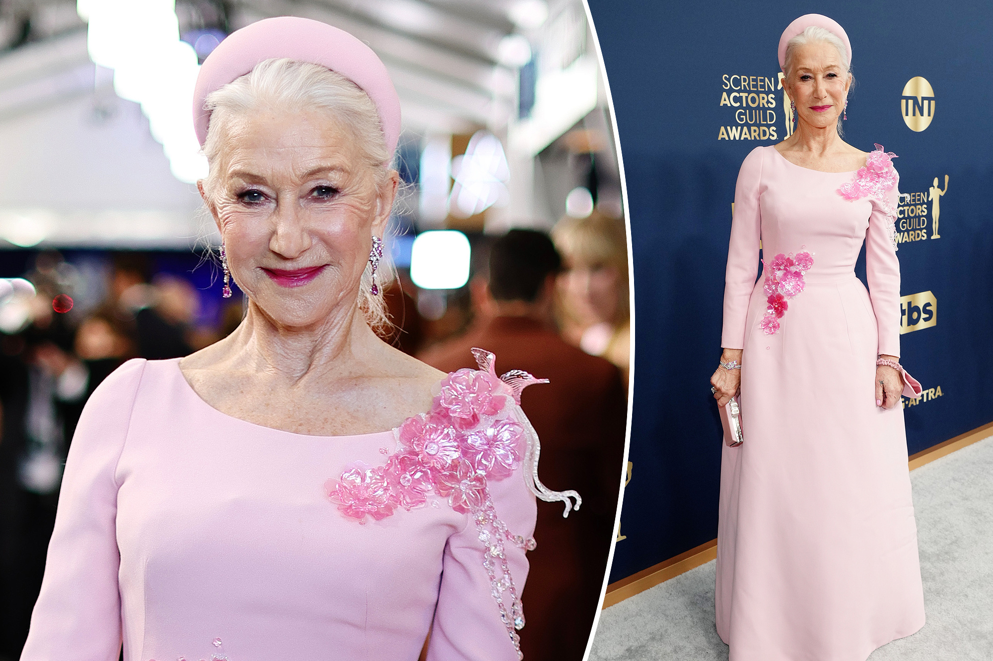 SAG Awards, Helen mirren is, Pretty in pink, 2022 red carpet, 2000x1340 HD Desktop