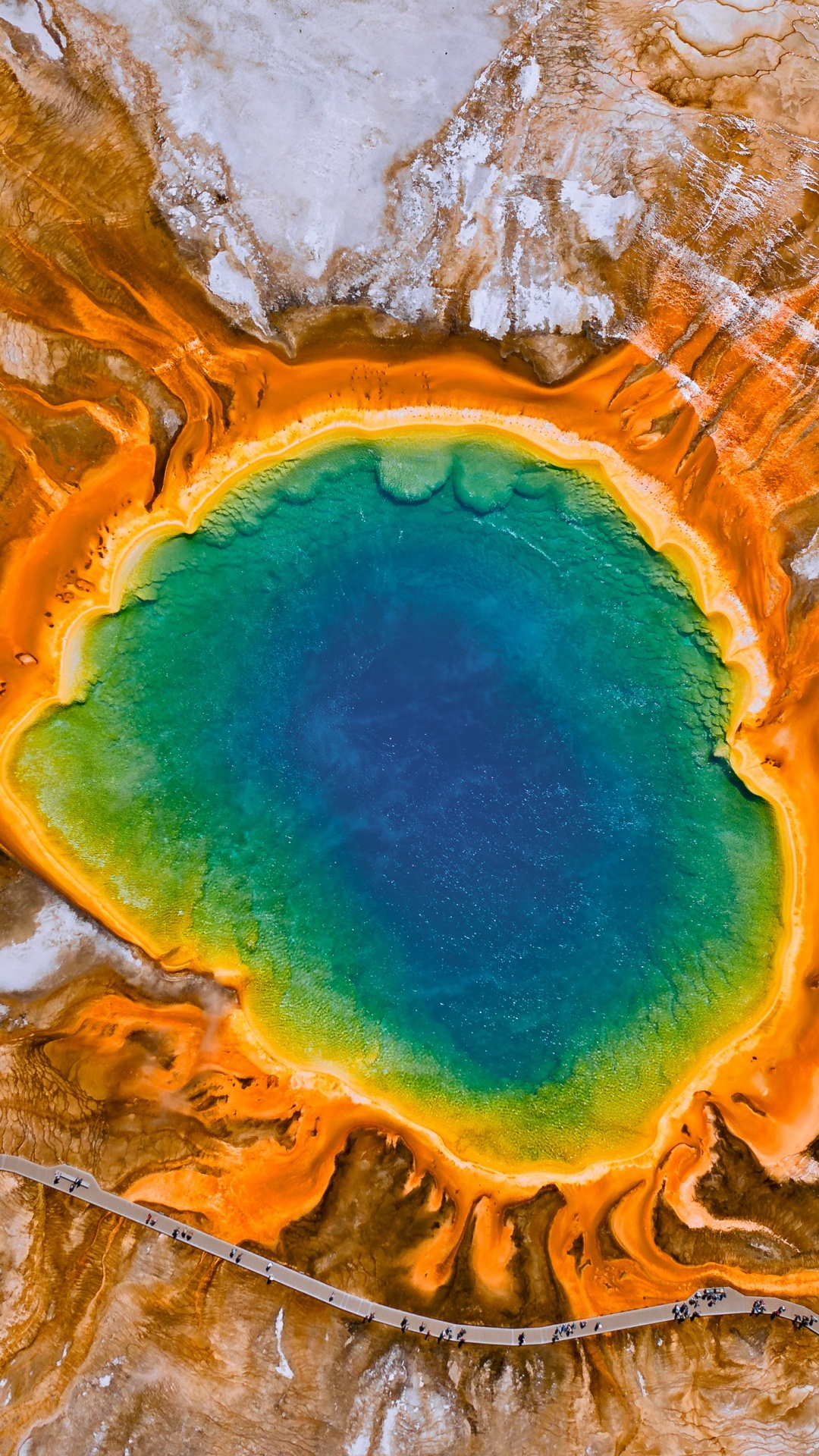 Yellowstone National Park, Yellowstone caldera, Aerial view, Natural marvel, 1080x1920 Full HD Phone