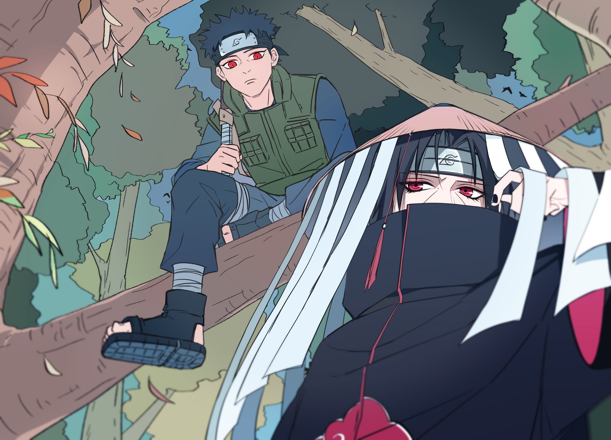 Shisui Uchiha, Itachi Uchiha, Akatsuki cloak, HD Desktop wallpaper