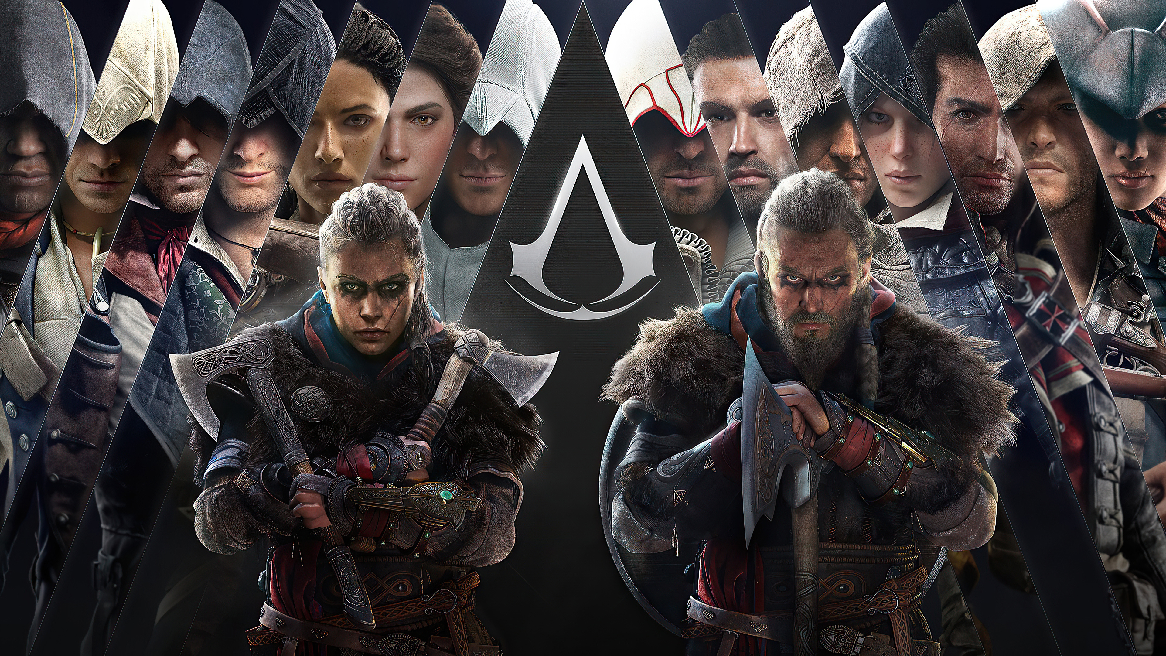 Eivor Varinsdottir, Male Eivor, Assassin Brotherhood insignia, Assassin's Creed protagonists, Assassin's Creed Valhalla, 4K Desktop wallpaper