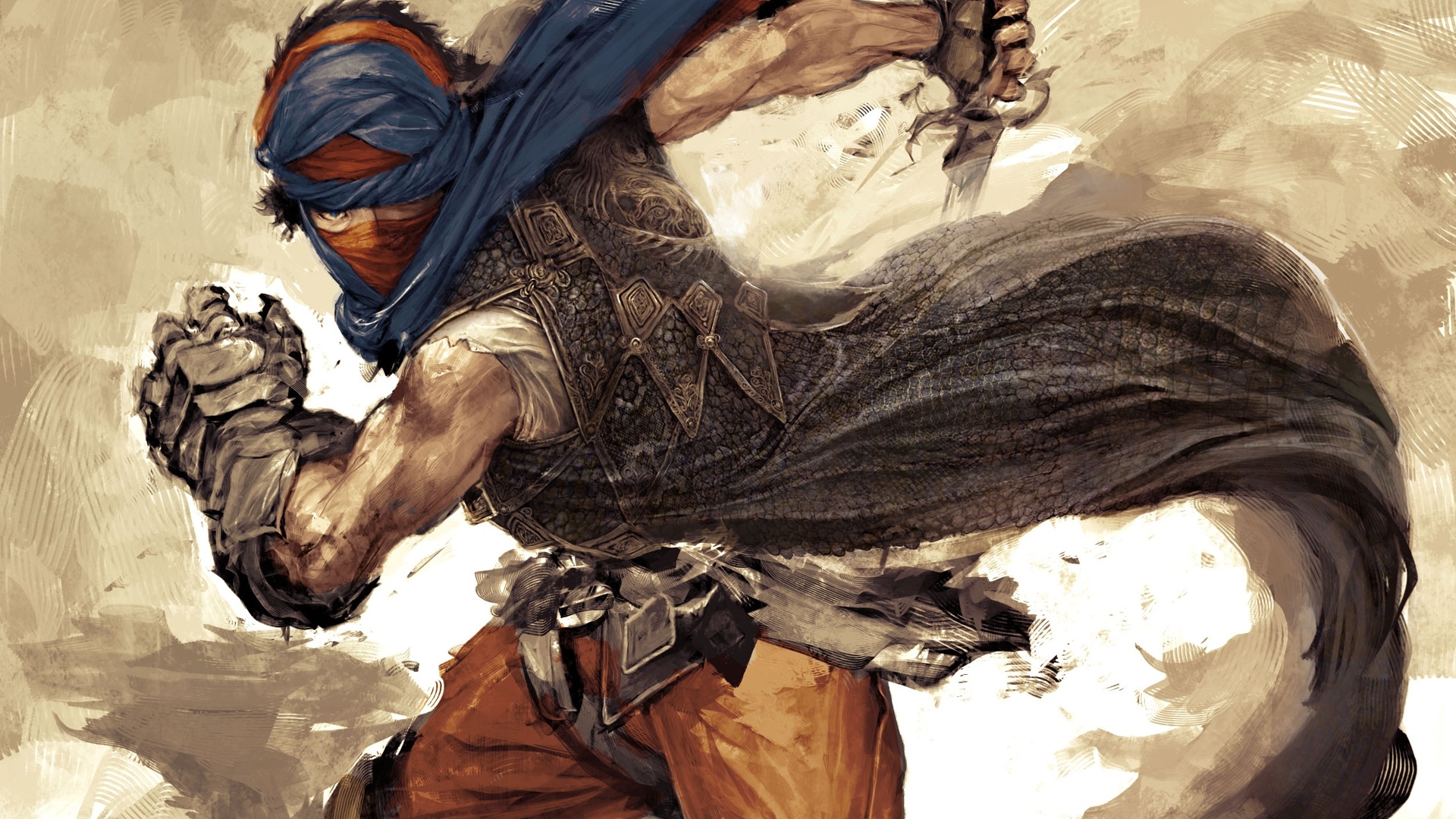 Prince of Persia, Metal claw gauntlet, Flowing textured cloak, Full HD Desktop wallpaper