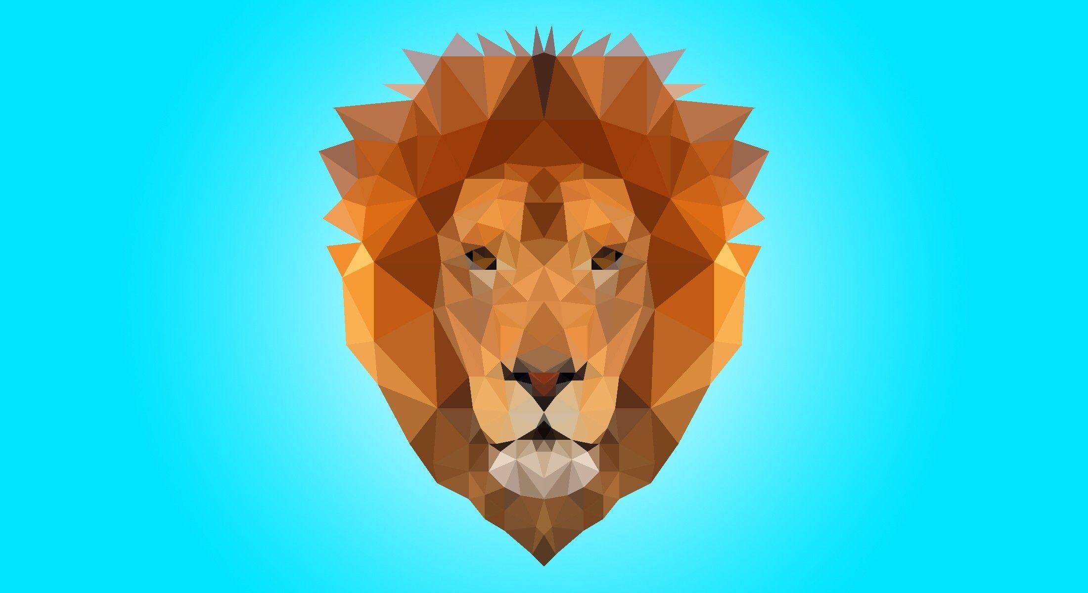 Lion geometric art wallpapers, Unique lion representation, Creative animal wallpaper, Geometric animal design, 2200x1200 HD Desktop