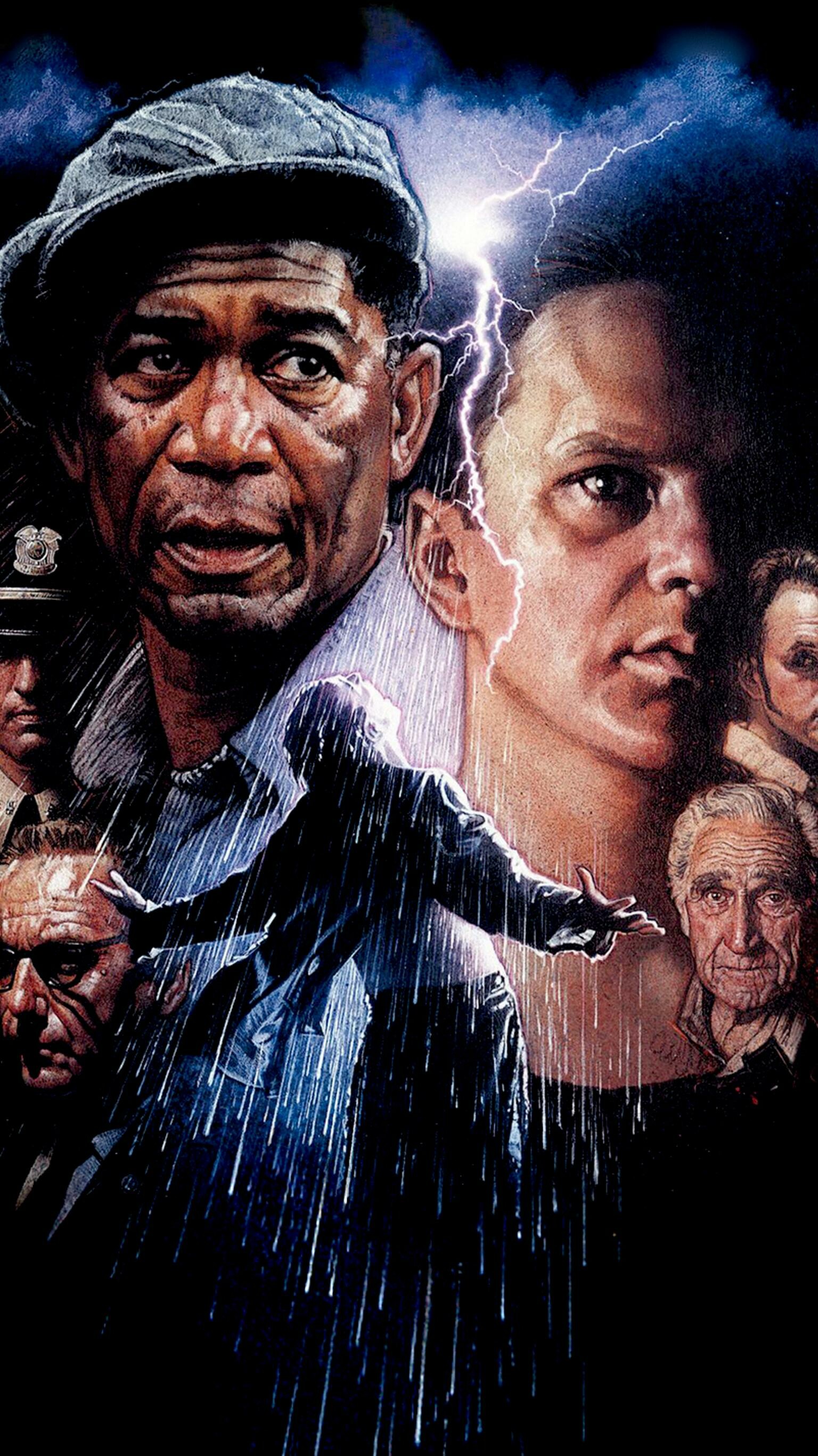 The Shawshank Redemption wallpaper, Atmospheric film still, Christopher Simpson artwork, Prison drama, 1540x2740 HD Phone