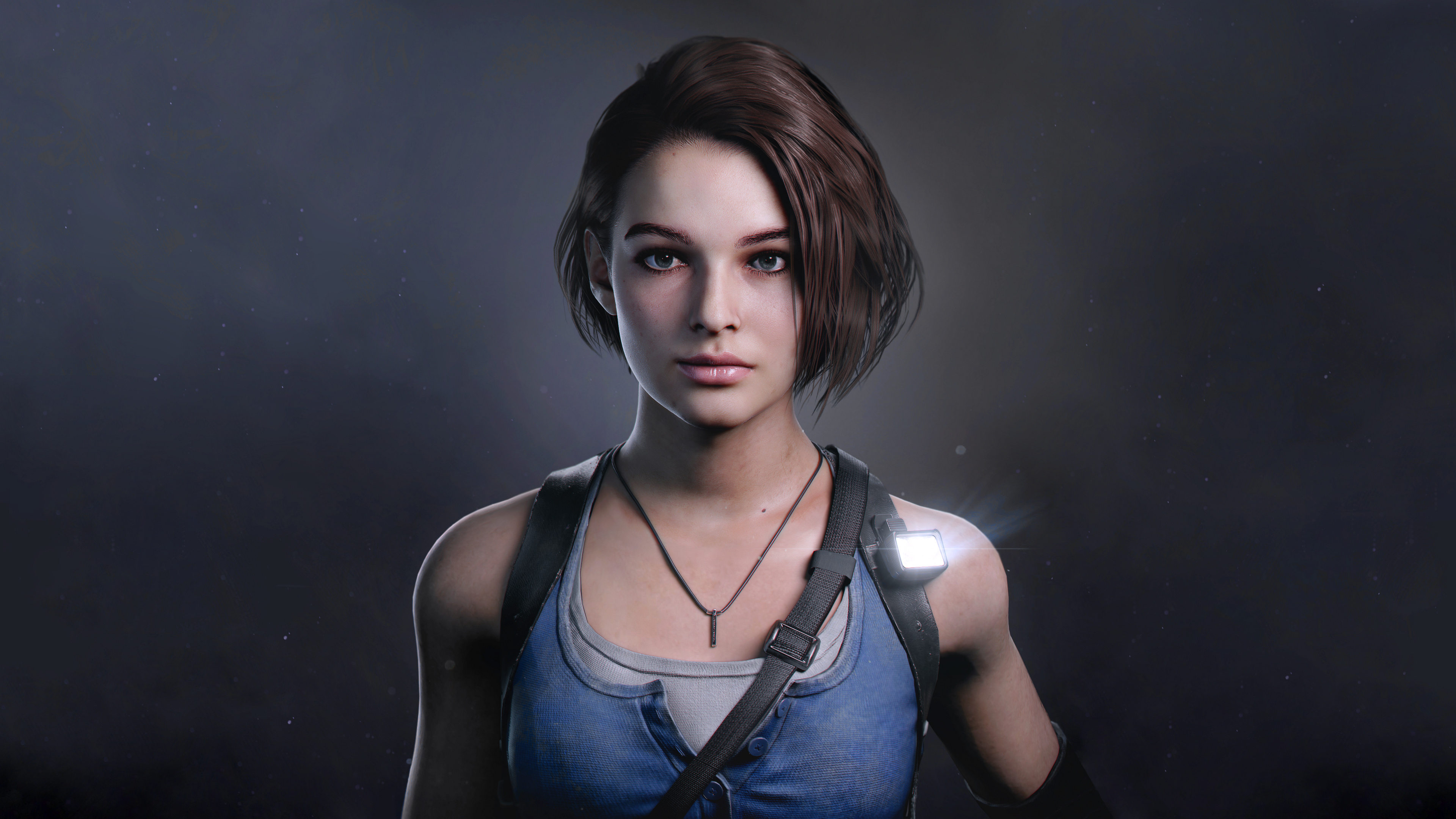 Jill Valentine, Resident Evil 3 remake, tactical shoulder light, 4K Desktop wallpaper