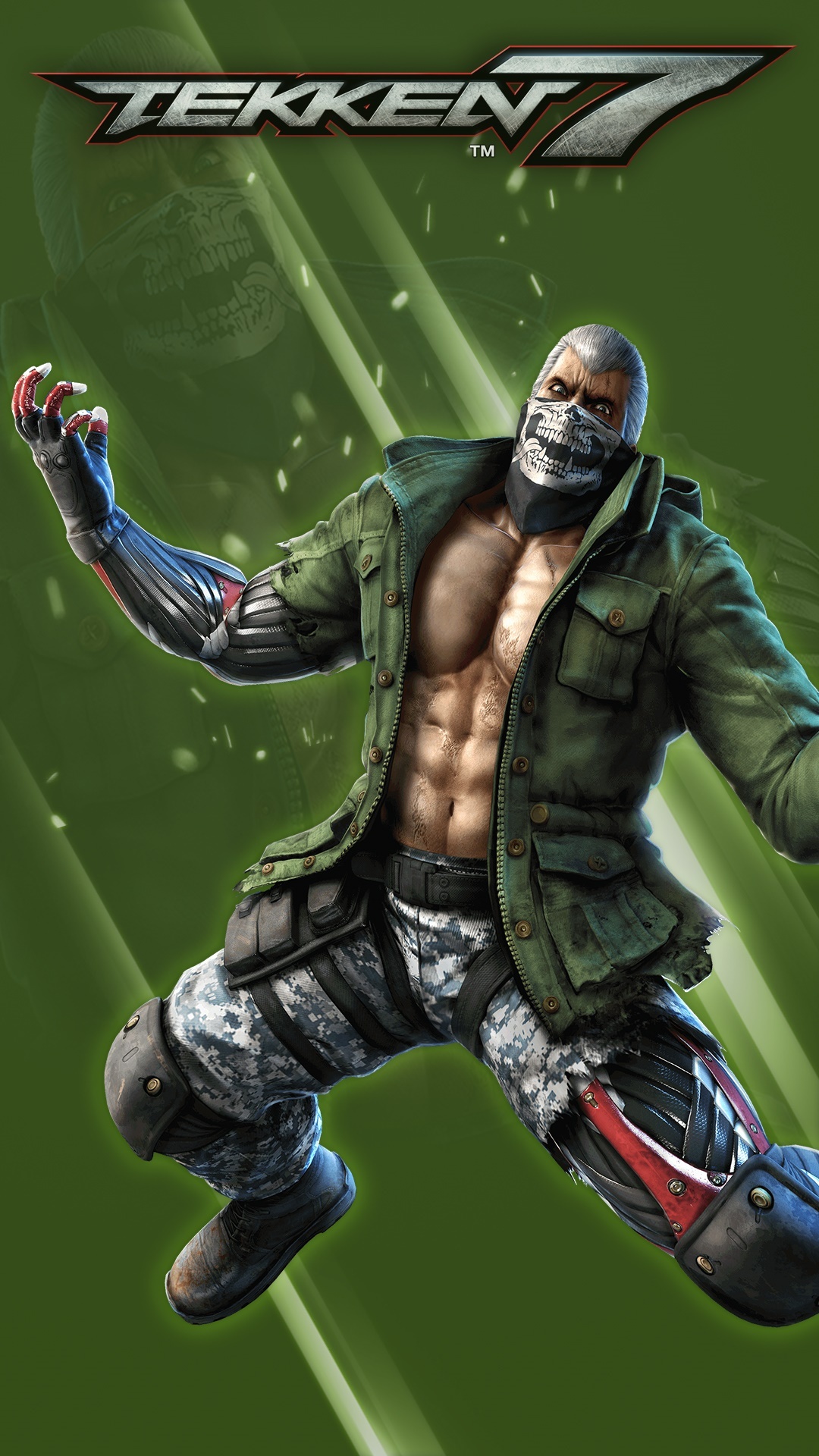 Bryan Fury, TEKKEN 7 logo, skull print bandana, Full HD Phone wallpaper