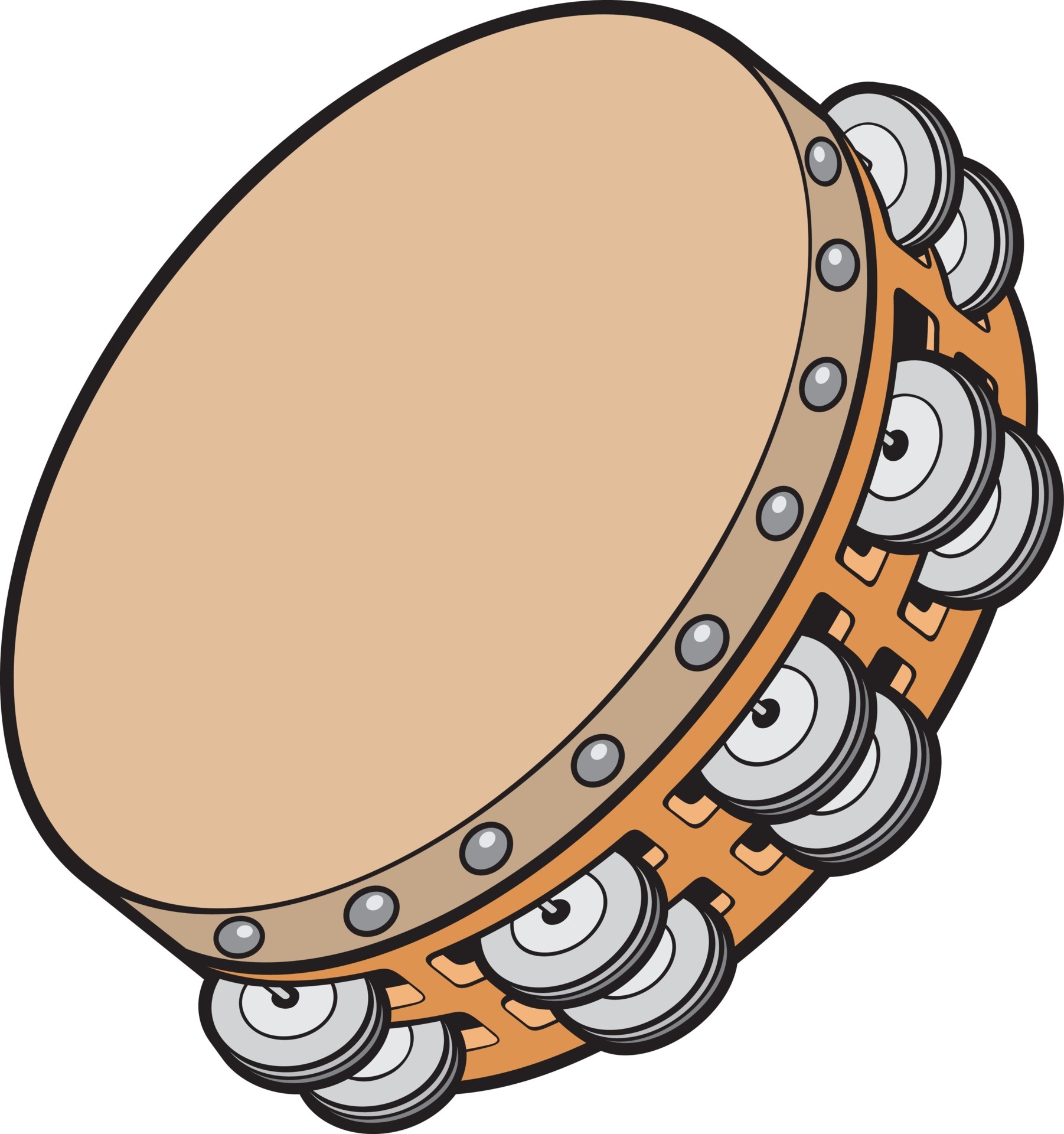 Tambourine music instrument, Vector art, 1810x1920 HD Phone