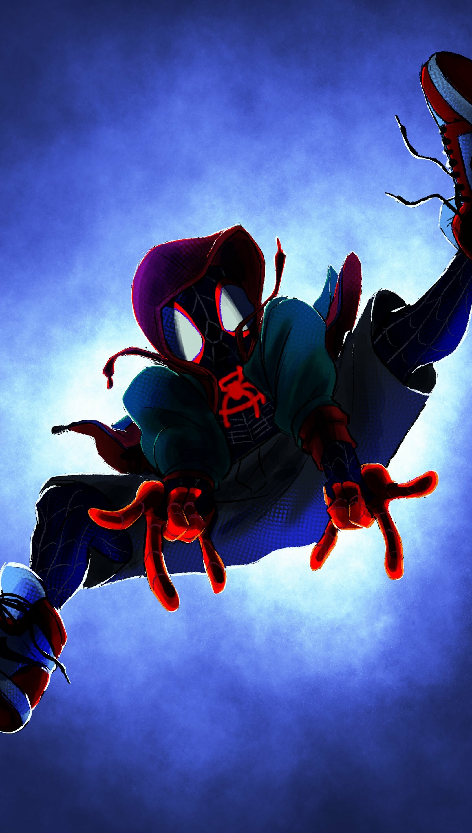 Miles Morales in Spider-Man: Into the Spider-Verse, Wallpaper 4K Ultra HD, Thrilling action, 1630x2880 HD Phone