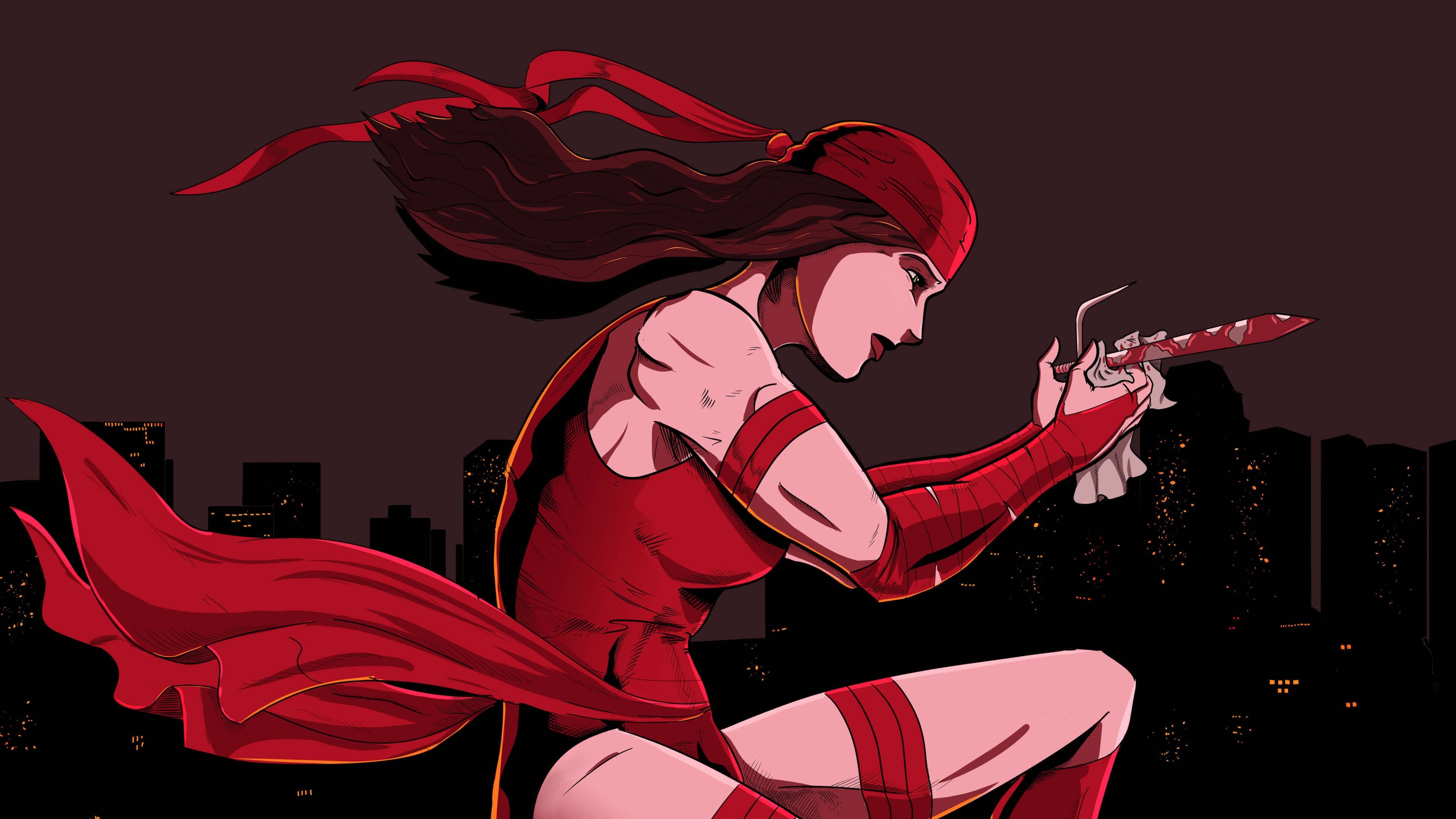 Elektra (Movies), Superhero artwork, Fictional character wallpapers, Fan creations, 3840x2160 4K Desktop