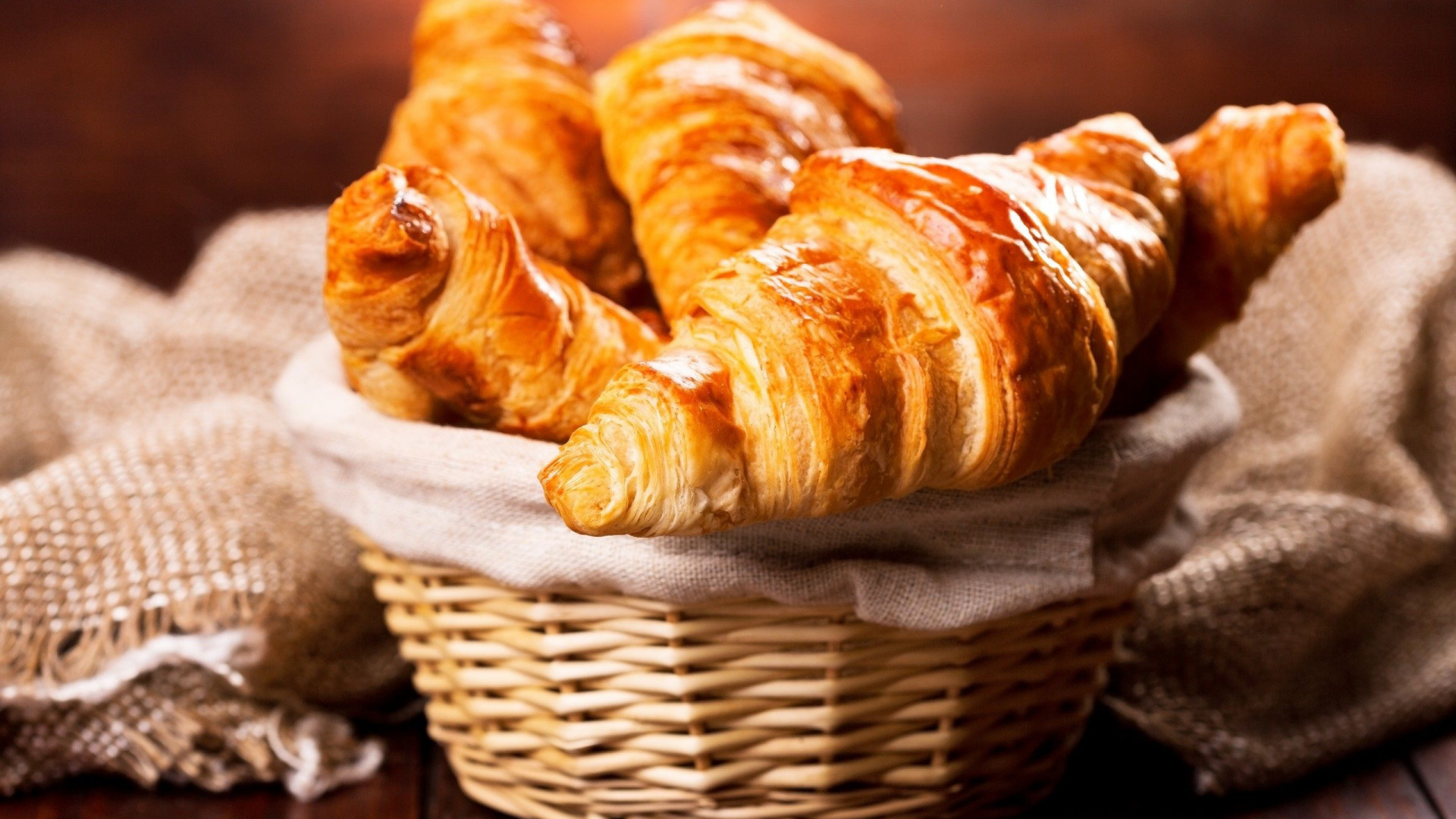 Basket cakes croissant, Food section, Wallpaper download, High resolution, 1920x1080 Full HD Desktop