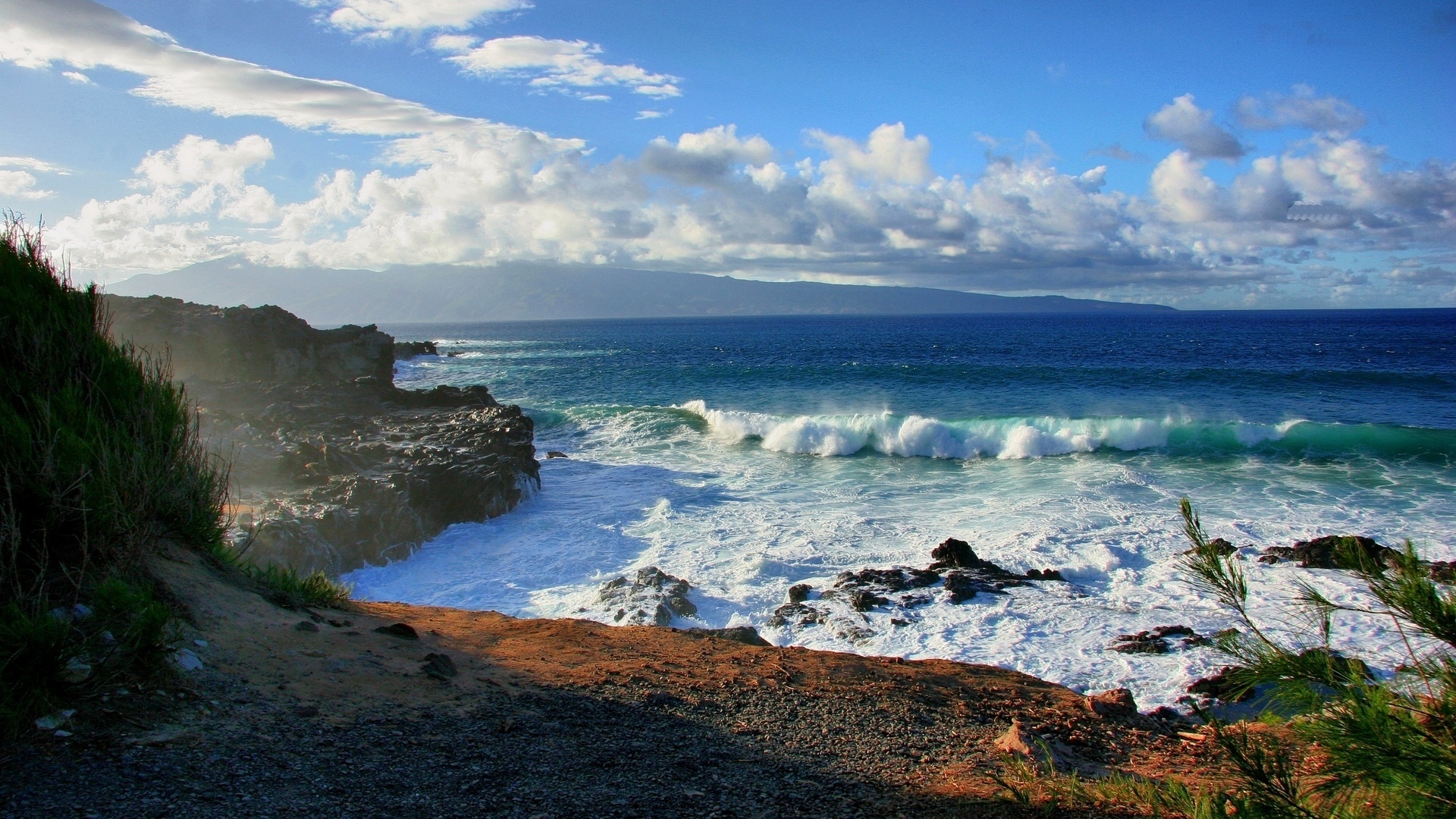 Full HD wallpaper, Barbados island, Foam beach rock, Desktop scenery, 1920x1080 Full HD Desktop
